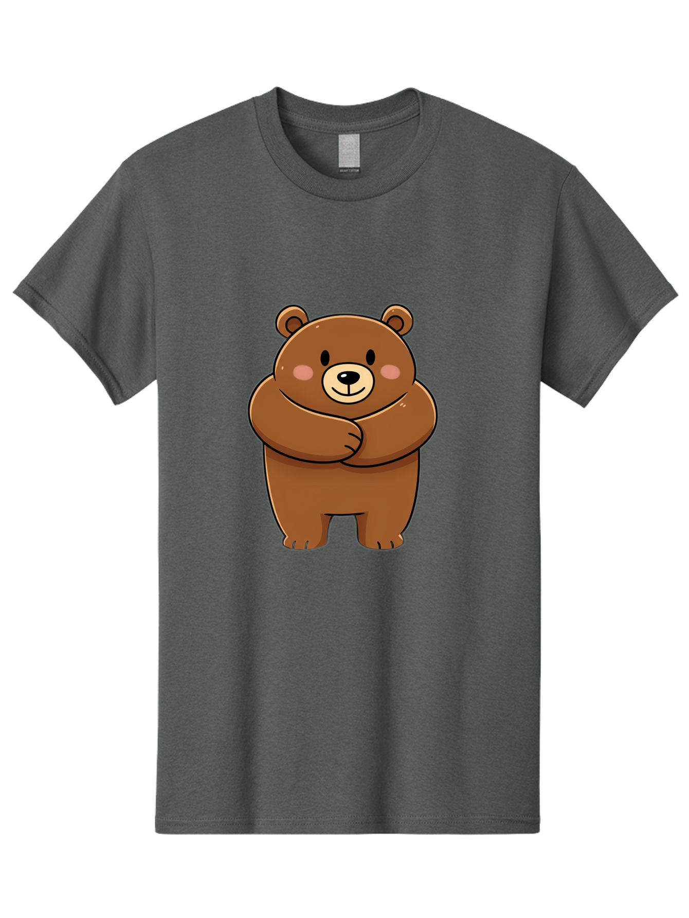 Cartoon-Bear Men'S Graphic Tee, 100% Cotton, Comfortable Casual Summer Wear, Machine Washable, Kawaii Bear, Cartoon Bear, Adorable Bear, Brown Bear, Cute Animal, Funny Character, Playful Bear, Charming Creature, Cuddly Bear, Sweet Bear Bae149 2