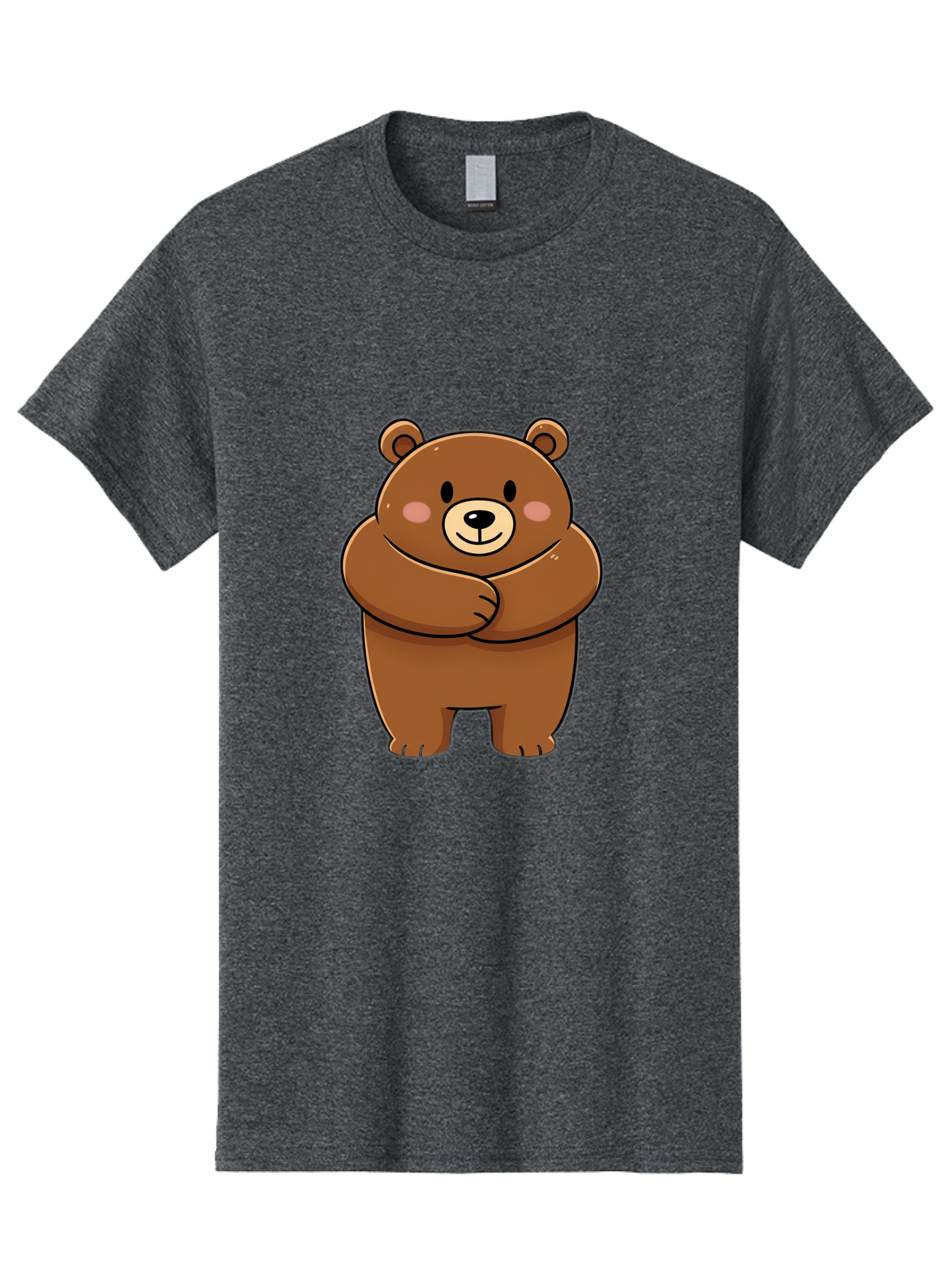 Cartoon-Bear Men'S Graphic Tee, 100% Cotton, Comfortable Casual Summer Wear, Machine Washable, Kawaii Bear, Cartoon Bear, Adorable Bear, Brown Bear, Cute Animal, Funny Character, Playful Bear, Charming Creature, Cuddly Bear, Sweet Bear Bae149 8