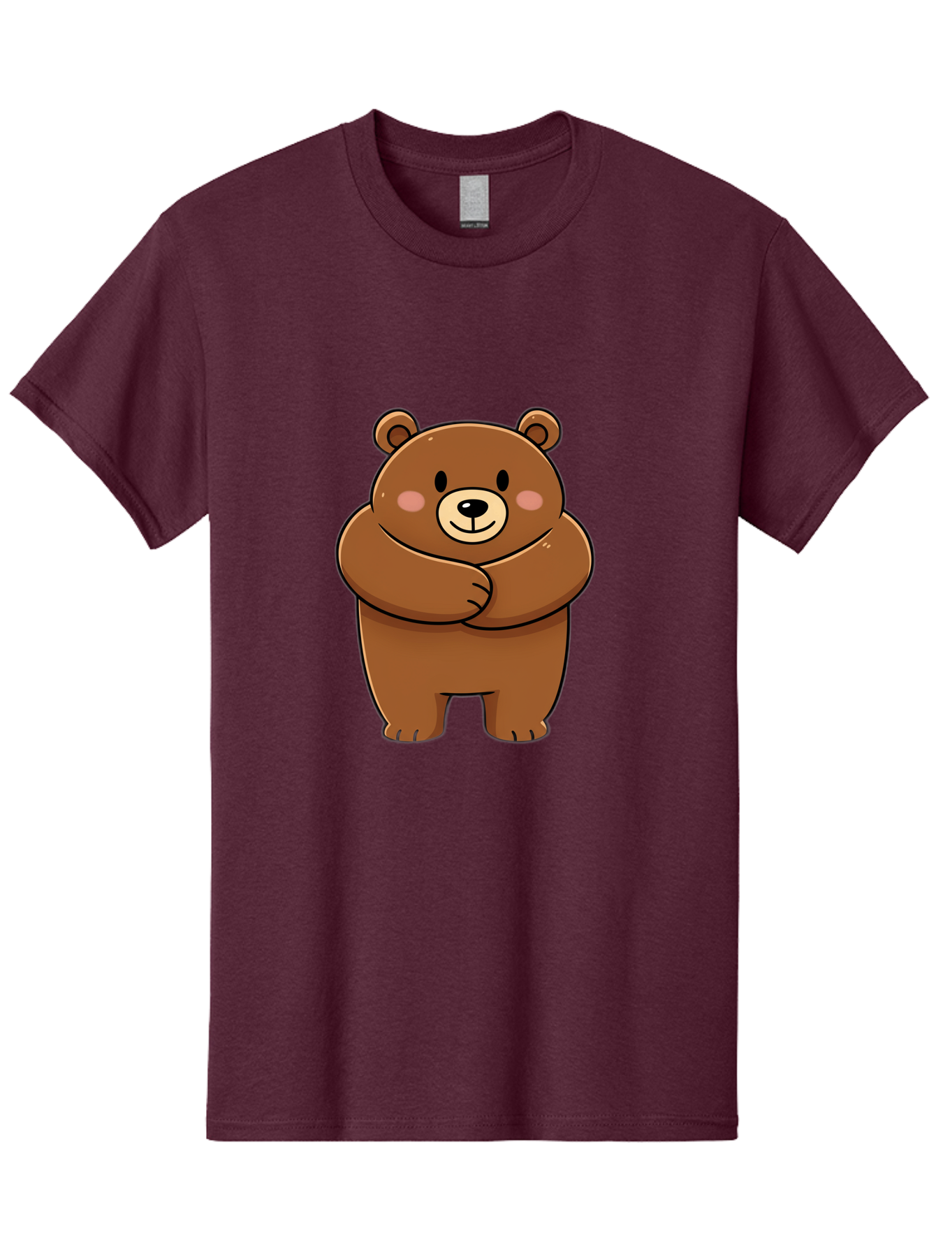Cartoon-Bear Men'S Graphic Tee, 100% Cotton, Comfortable Casual Summer Wear, Machine Washable, Kawaii Bear, Cartoon Bear, Adorable Bear, Brown Bear, Cute Animal, Funny Character, Playful Bear, Charming Creature, Cuddly Bear, Sweet Bear Bae149 9