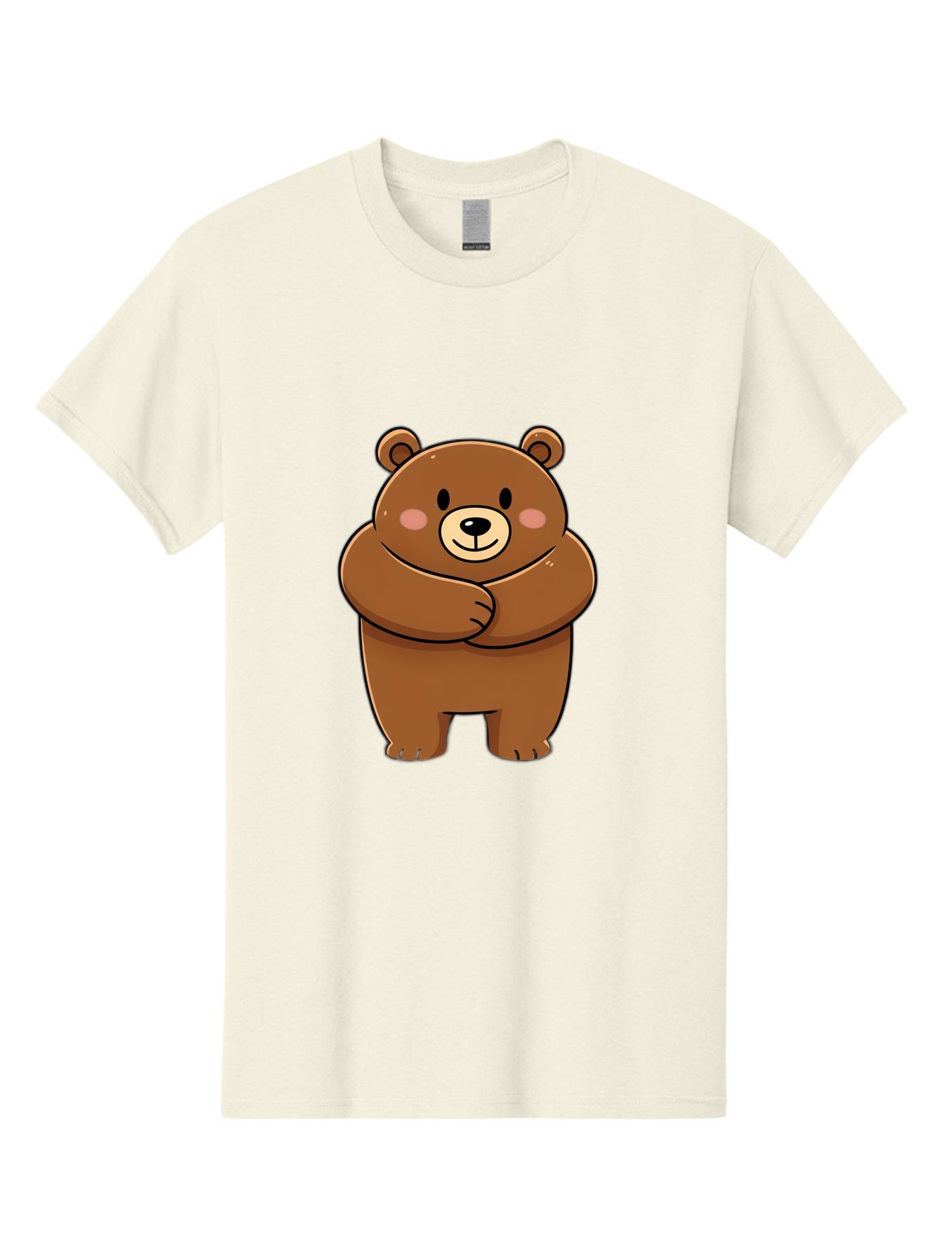 Cartoon-Bear Men'S Graphic Tee, 100% Cotton, Comfortable Casual Summer Wear, Machine Washable, Kawaii Bear, Cartoon Bear, Adorable Bear, Brown Bear, Cute Animal, Funny Character, Playful Bear, Charming Creature, Cuddly Bear, Sweet Bear Bae149 5