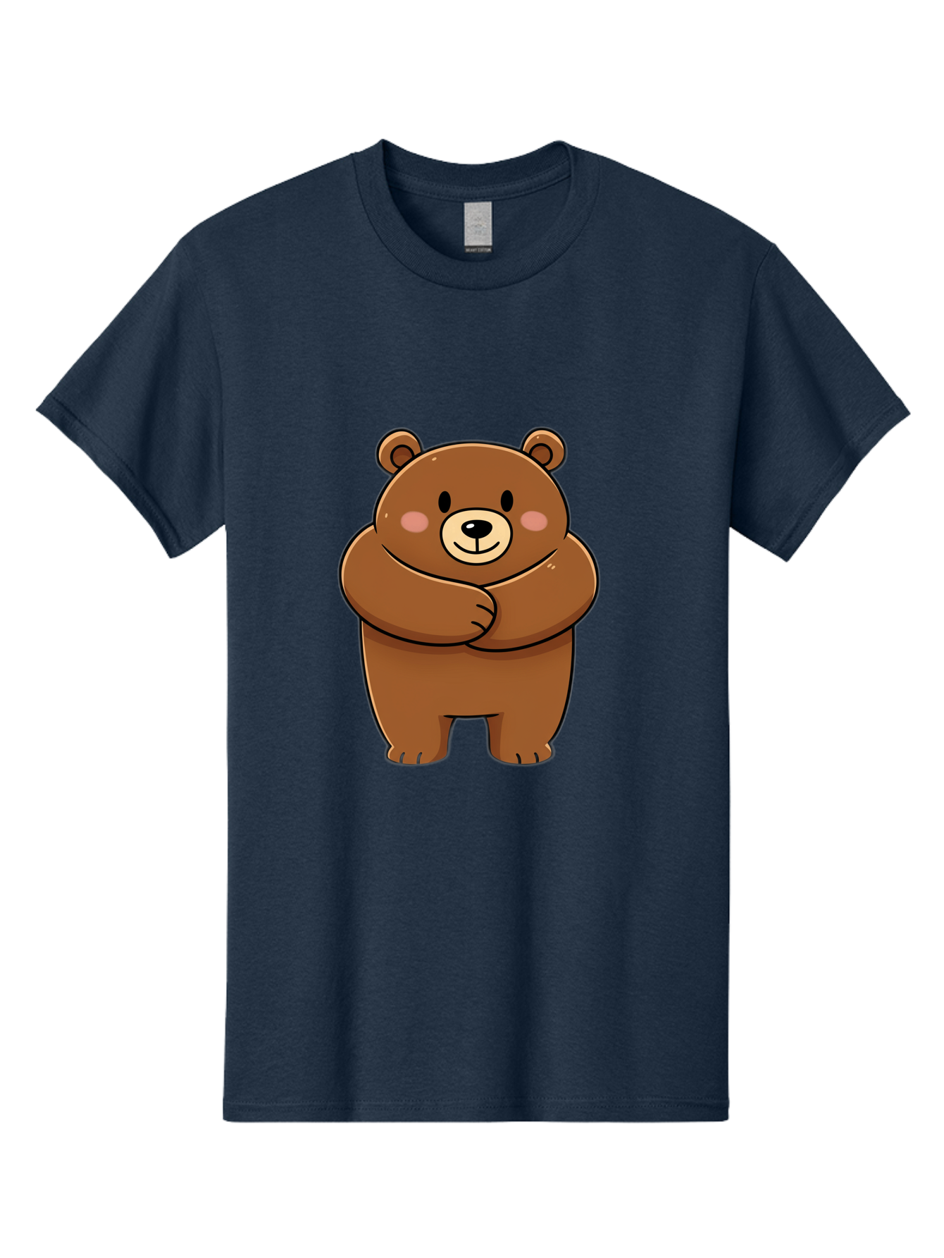 Cartoon-Bear Men'S Graphic Tee, 100% Cotton, Comfortable Casual Summer Wear, Machine Washable, Kawaii Bear, Cartoon Bear, Adorable Bear, Brown Bear, Cute Animal, Funny Character, Playful Bear, Charming Creature, Cuddly Bear, Sweet Bear Bae149 13
