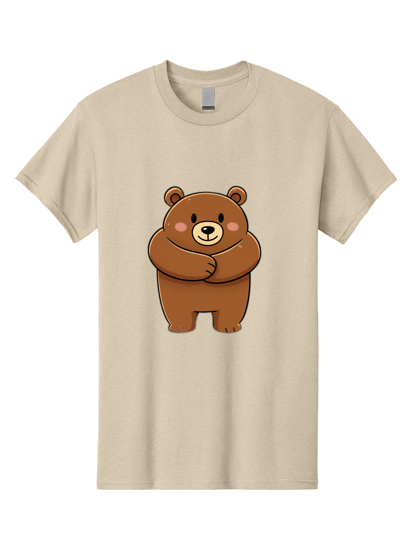 Cartoon-Bear Men'S Graphic Tee, 100% Cotton, Comfortable Casual Summer Wear, Machine Washable, Kawaii Bear, Cartoon Bear, Adorable Bear, Brown Bear, Cute Animal, Funny Character, Playful Bear, Charming Creature, Cuddly Bear, Sweet Bear Bae149 14