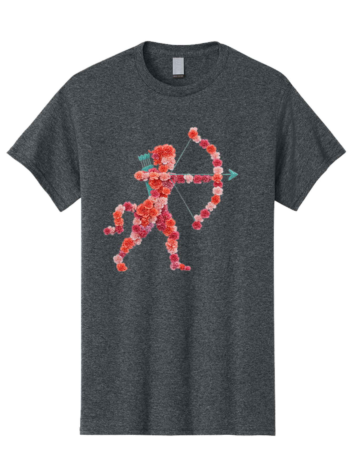 Cupid Men'S Graphic Tee, 100% Cotton, Comfortable Casual Summer Wear, Machine Washable, Cupid Made Of Flowers, Floral Art, Cute Cupid, Flower Power, Love Symbol, Valentine'S Day, Romance, Bow And Arrow, Pink Roses Bae168 14