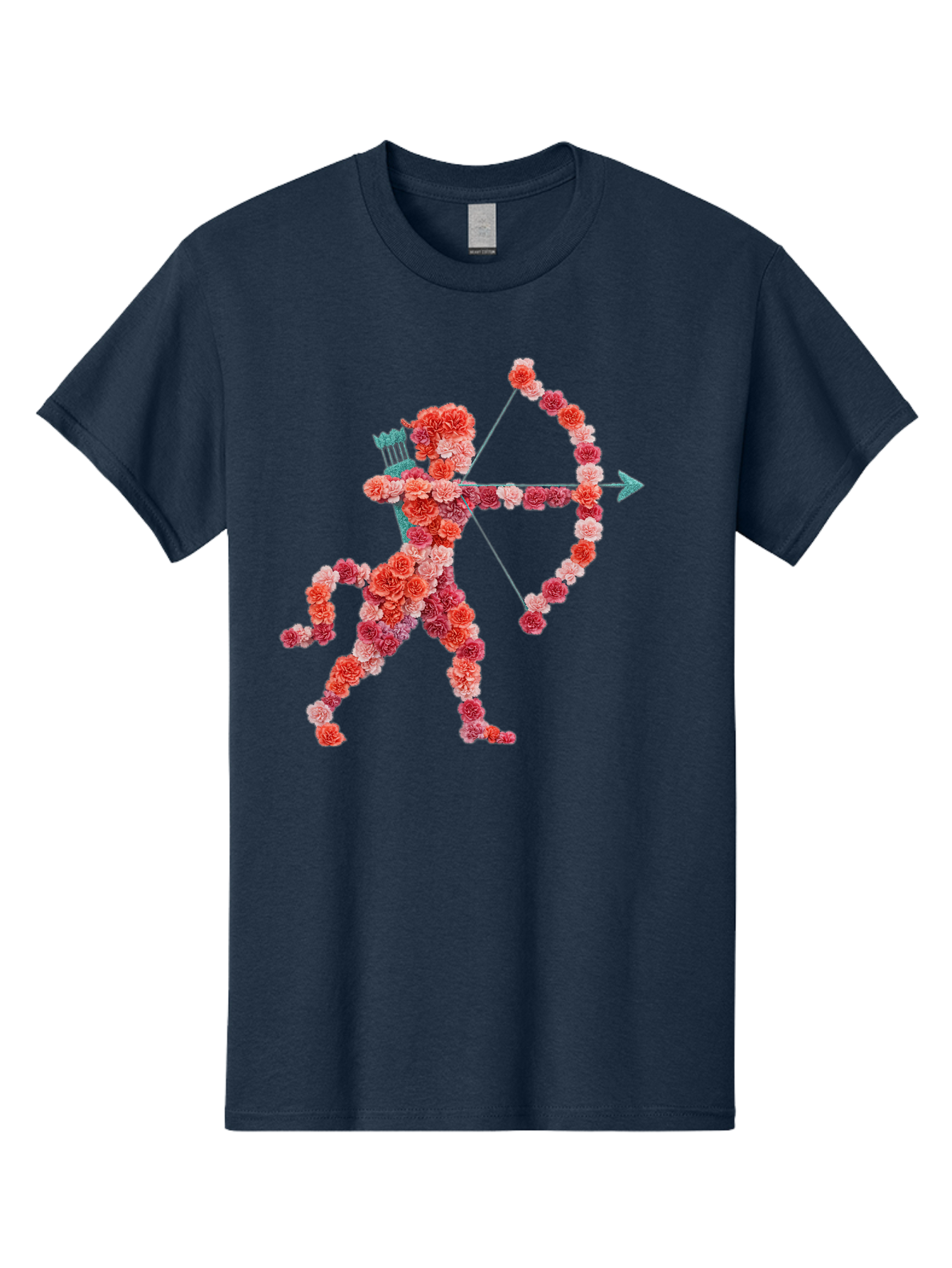 Cupid Men'S Graphic Tee, 100% Cotton, Comfortable Casual Summer Wear, Machine Washable, Cupid Made Of Flowers, Floral Art, Cute Cupid, Flower Power, Love Symbol, Valentine'S Day, Romance, Bow And Arrow, Pink Roses Bae168 2