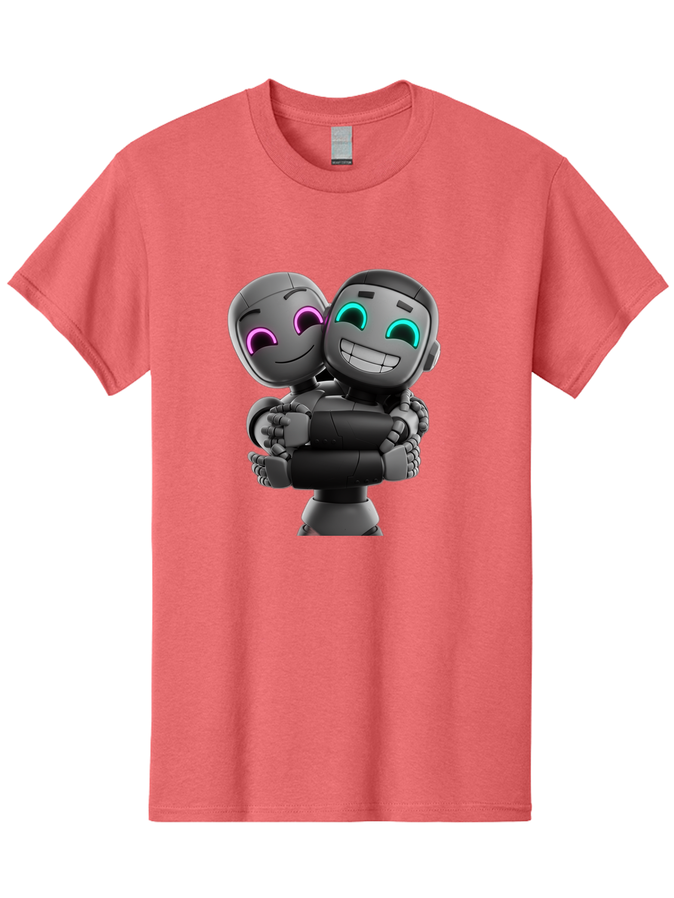 Gemini Men'S Graphic Tee, 100% Cotton, Comfortable Casual Summer Wear, Machine Washable, Ai Robots, Robot Friendship, Digital Companions, Futuristic Technology, Robotic Love, Innovative Design, Artificial Intelligence, Modern Robotics, Bae187 2