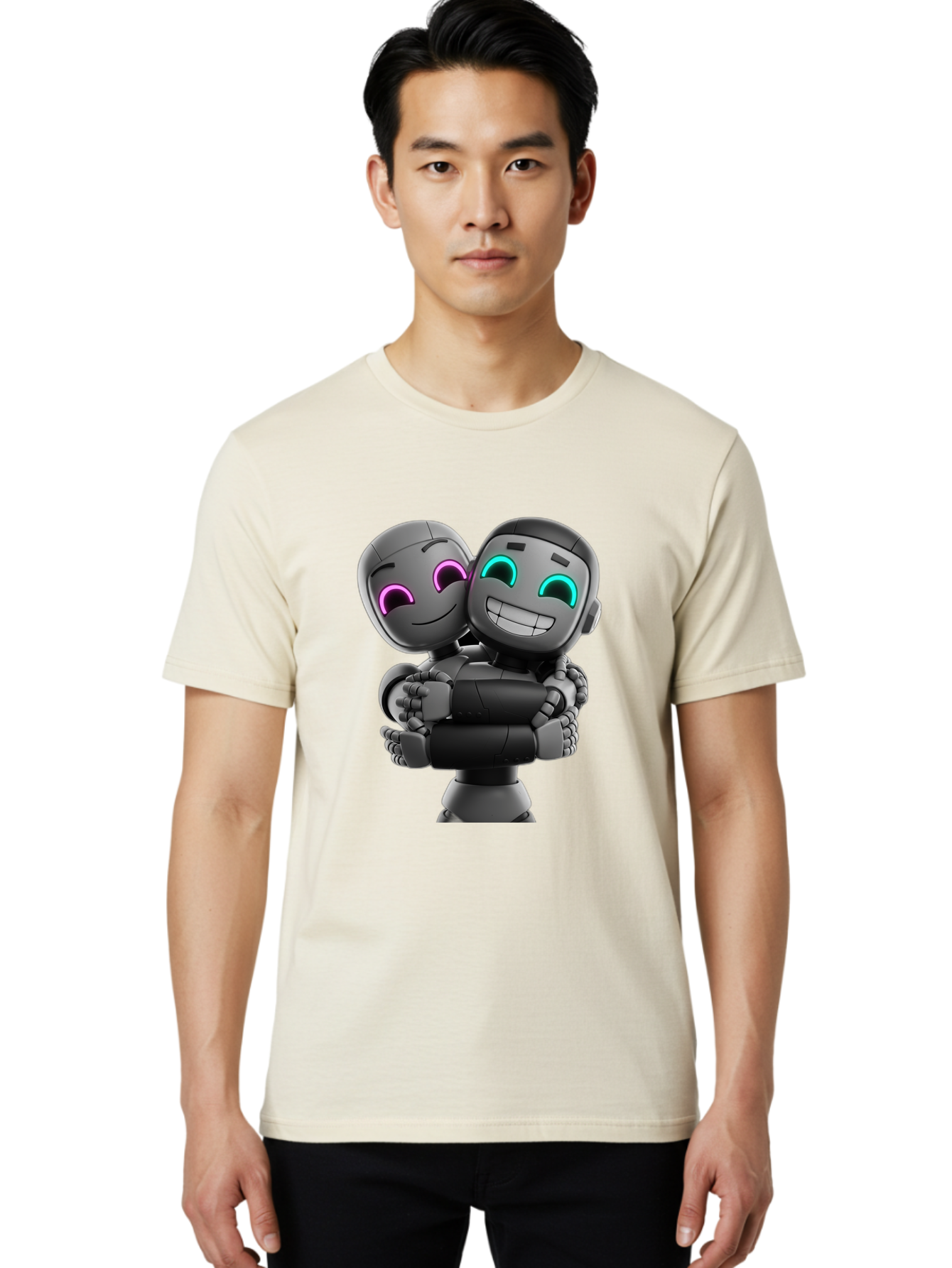 Gemini Men'S Graphic Tee, 100% Cotton, Comfortable Casual Summer Wear, Machine Washable, Ai Robots, Robot Friendship, Digital Companions, Futuristic Technology, Robotic Love, Innovative Design, Artificial Intelligence, Modern Robotics, Bae187 20