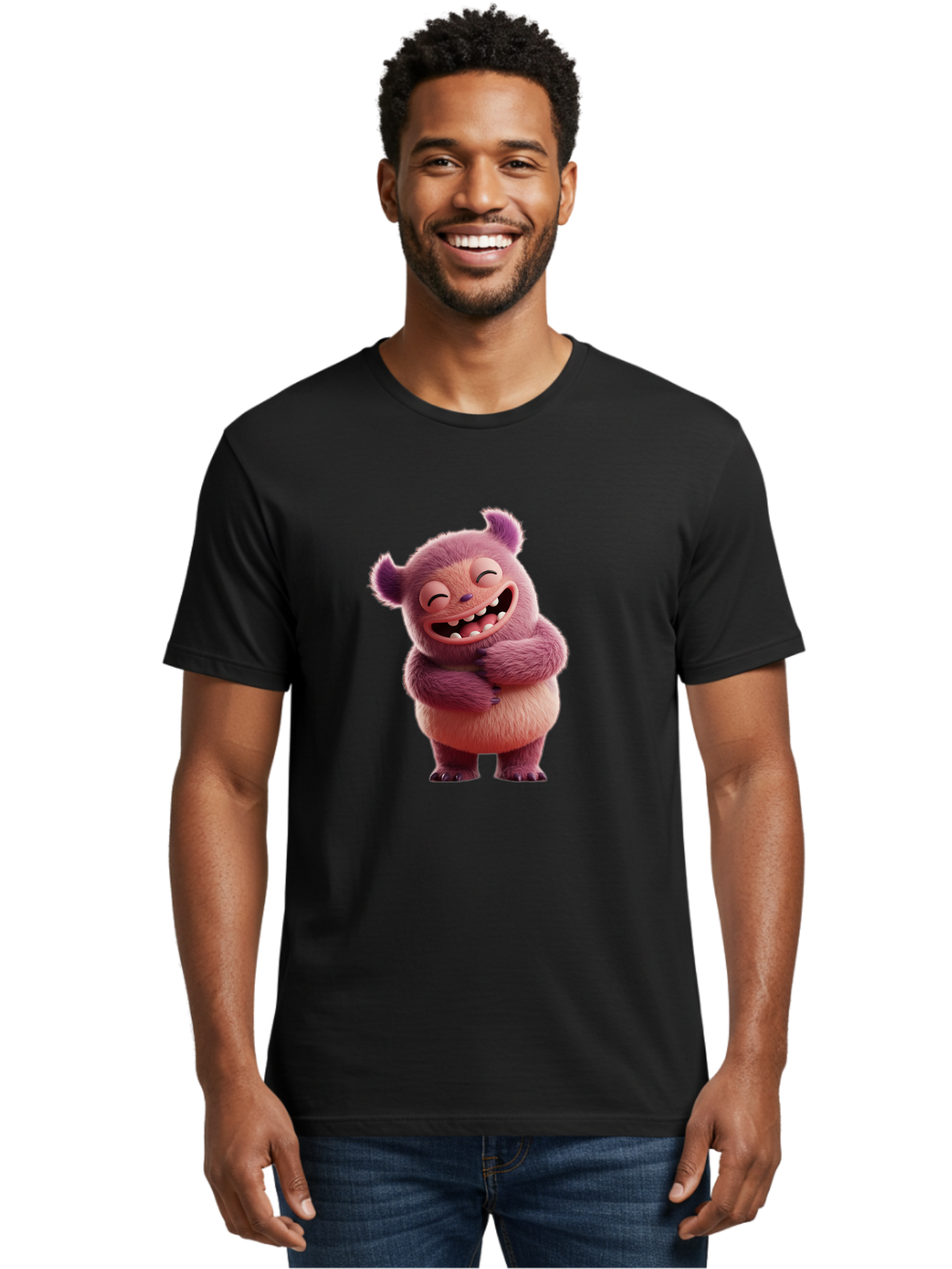 Grumps-Monster Men'S Graphic Tee, 100% Cotton, Comfortable Casual Summer Wear, Machine Washable, Happy Monster, Cartoon Character, Purple Creature, Smiling Face, Embracing Self, Funny Creature, Adorable Monster, Cute Character, Bae193 22