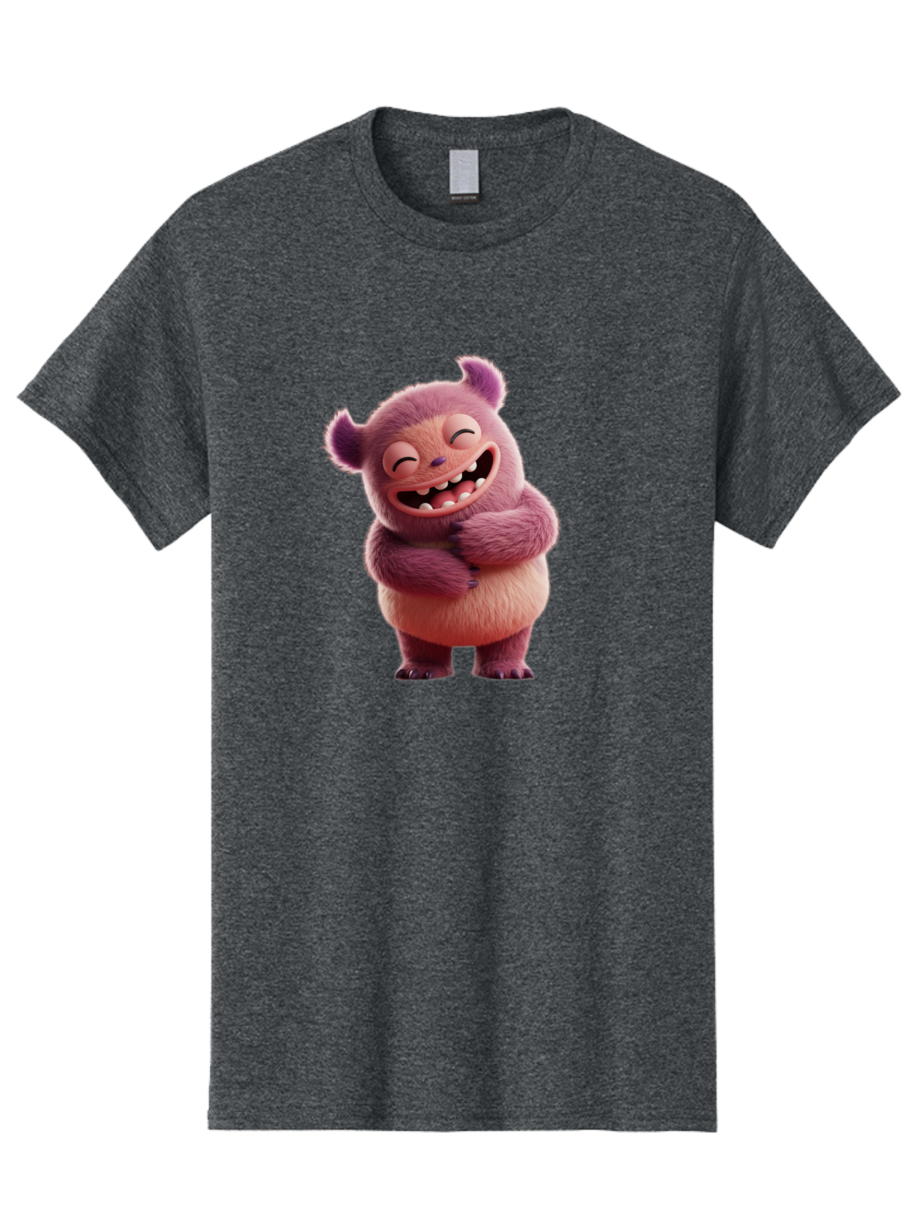 Grumps-Monster Men'S Graphic Tee, 100% Cotton, Comfortable Casual Summer Wear, Machine Washable, Happy Monster, Cartoon Character, Purple Creature, Smiling Face, Embracing Self, Funny Creature, Adorable Monster, Cute Character, Bae193 3