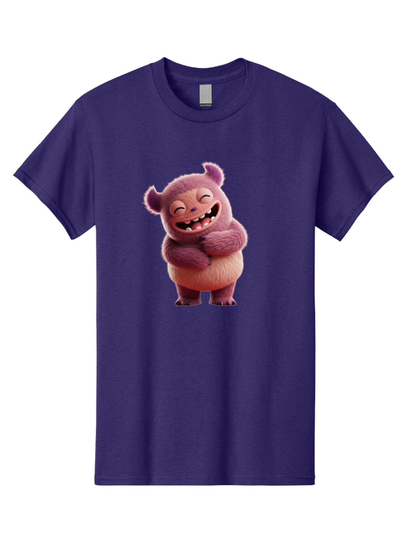 Grumps-Monster Men'S Graphic Tee, 100% Cotton, Comfortable Casual Summer Wear, Machine Washable, Happy Monster, Cartoon Character, Purple Creature, Smiling Face, Embracing Self, Funny Creature, Adorable Monster, Cute Character, Bae193 5