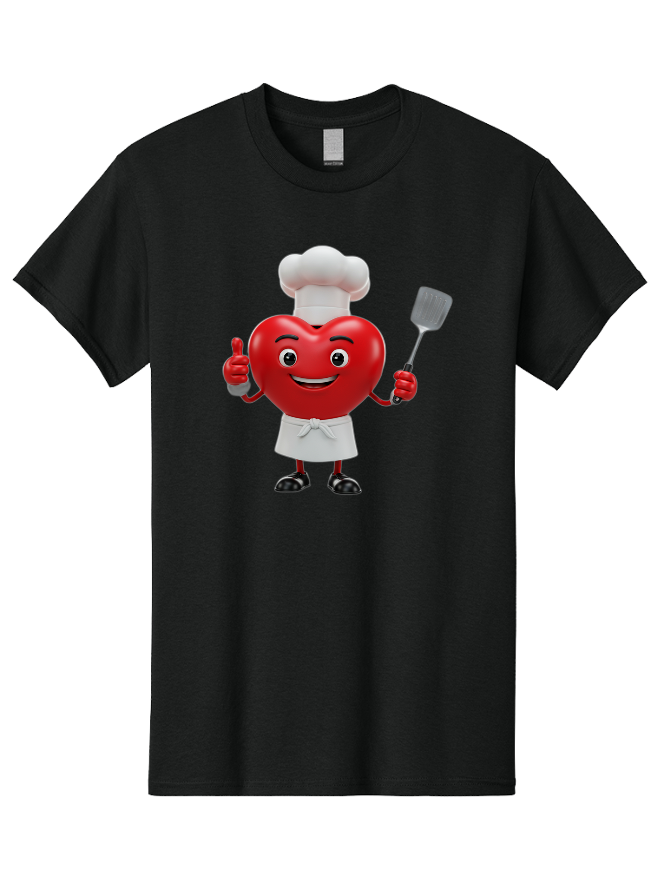 Heart-Chef Men'S Graphic Tee, 100% Cotton, Comfortable Casual Summer Wear, Machine Washable, Heart-Shaped Chef Mascot, Cooking With Love, Chef Hat, White Apron, Thumbs Up, Approval, Kitchen Tool, Culinary Delight, Cartoon Character, Bae198 9