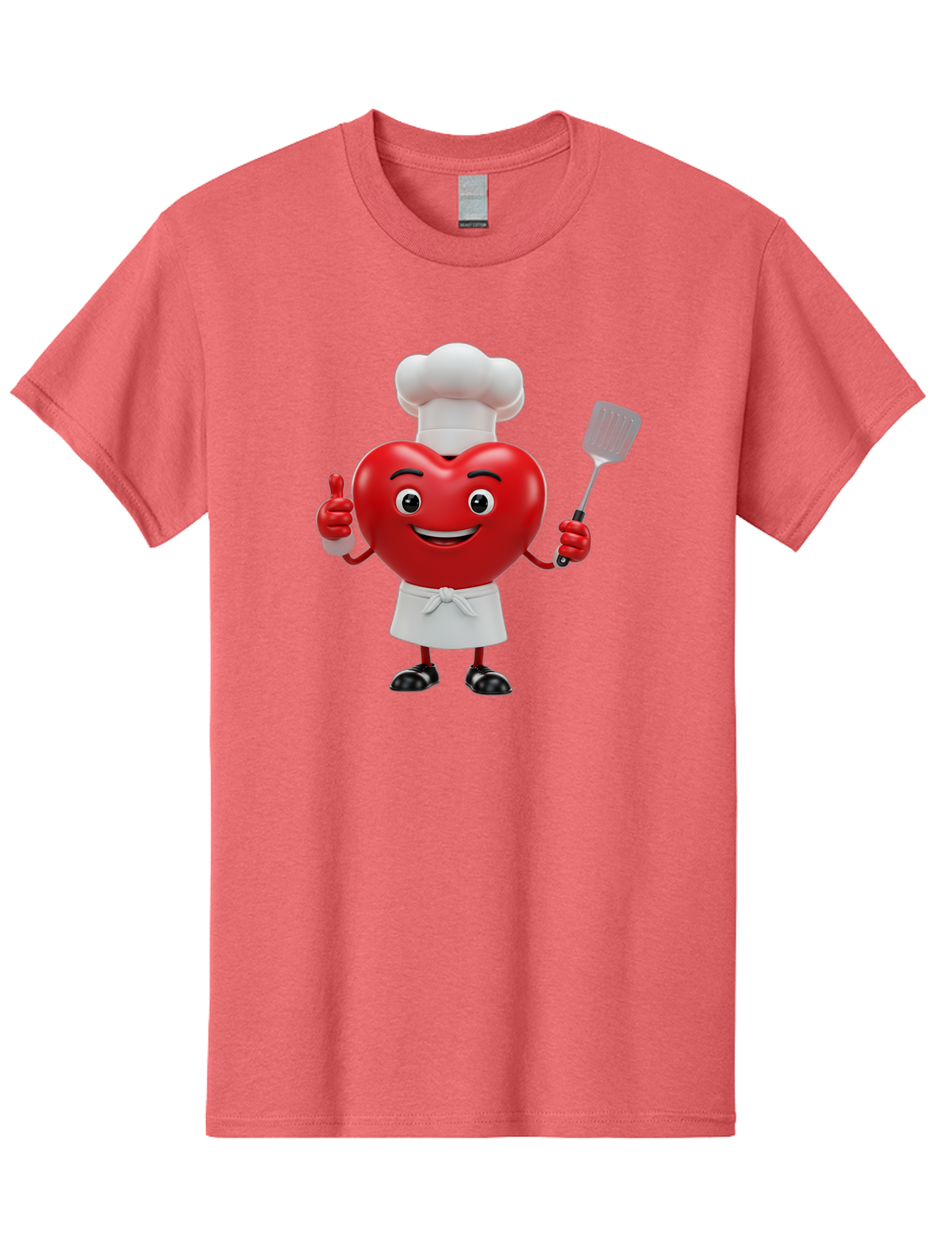 Heart-Chef Men'S Graphic Tee, 100% Cotton, Comfortable Casual Summer Wear, Machine Washable, Heart-Shaped Chef Mascot, Cooking With Love, Chef Hat, White Apron, Thumbs Up, Approval, Kitchen Tool, Culinary Delight, Cartoon Character, Bae198 7