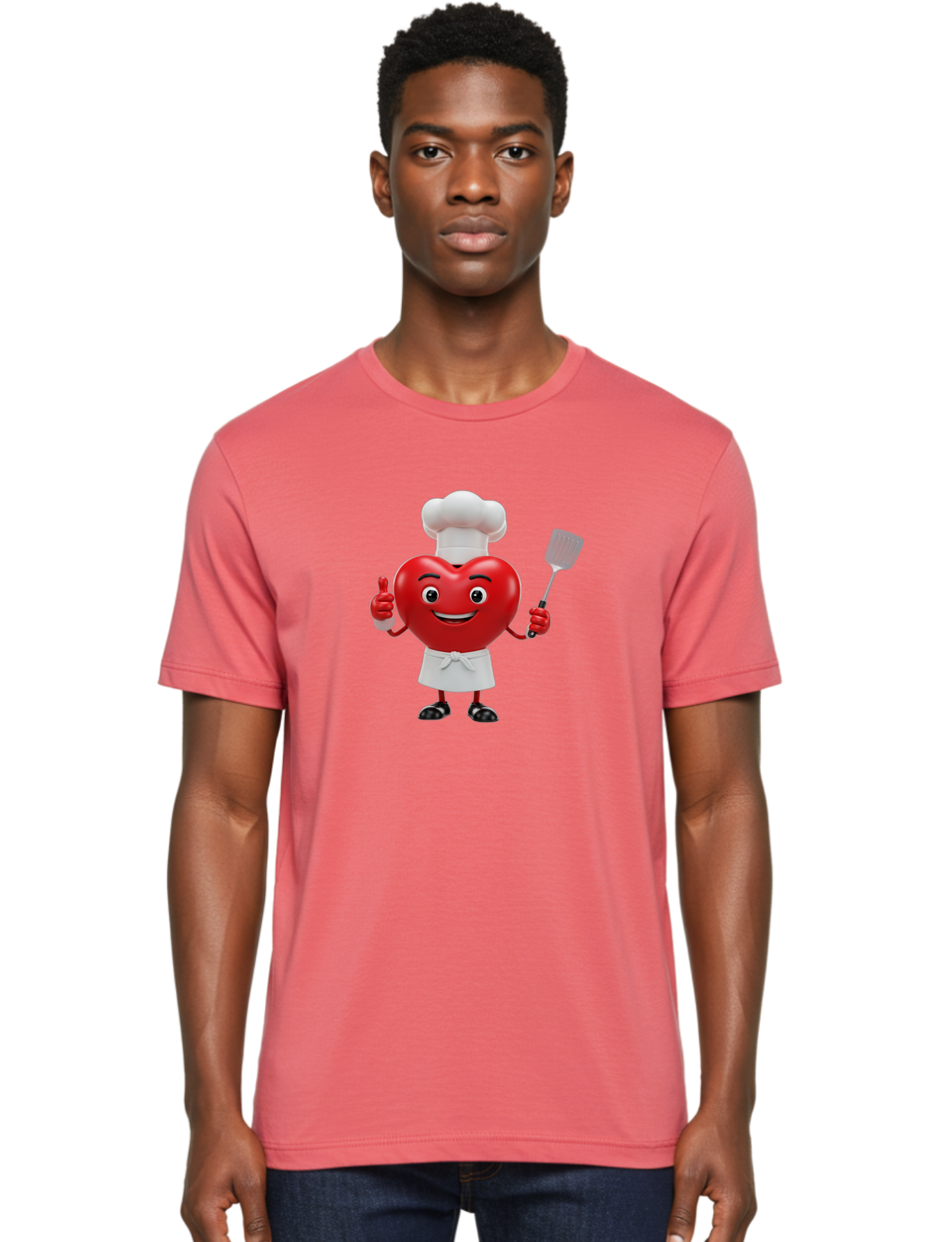 Heart-Chef Men'S Graphic Tee, 100% Cotton, Comfortable Casual Summer Wear, Machine Washable, Heart-Shaped Chef Mascot, Cooking With Love, Chef Hat, White Apron, Thumbs Up, Approval, Kitchen Tool, Culinary Delight, Cartoon Character, Bae198 22