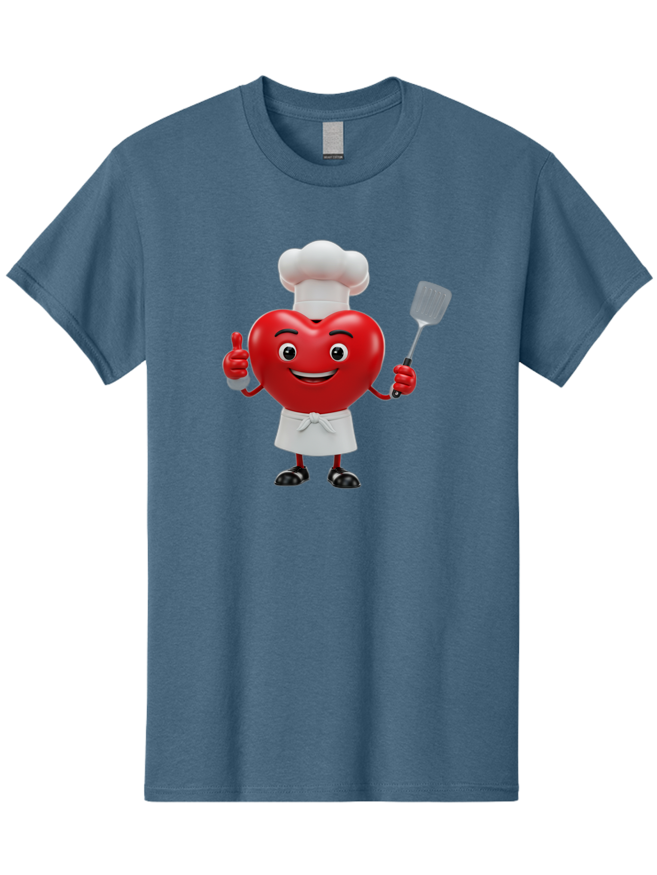 Heart-Chef Men'S Graphic Tee, 100% Cotton, Comfortable Casual Summer Wear, Machine Washable, Heart-Shaped Chef Mascot, Cooking With Love, Chef Hat, White Apron, Thumbs Up, Approval, Kitchen Tool, Culinary Delight, Cartoon Character, Bae198 11