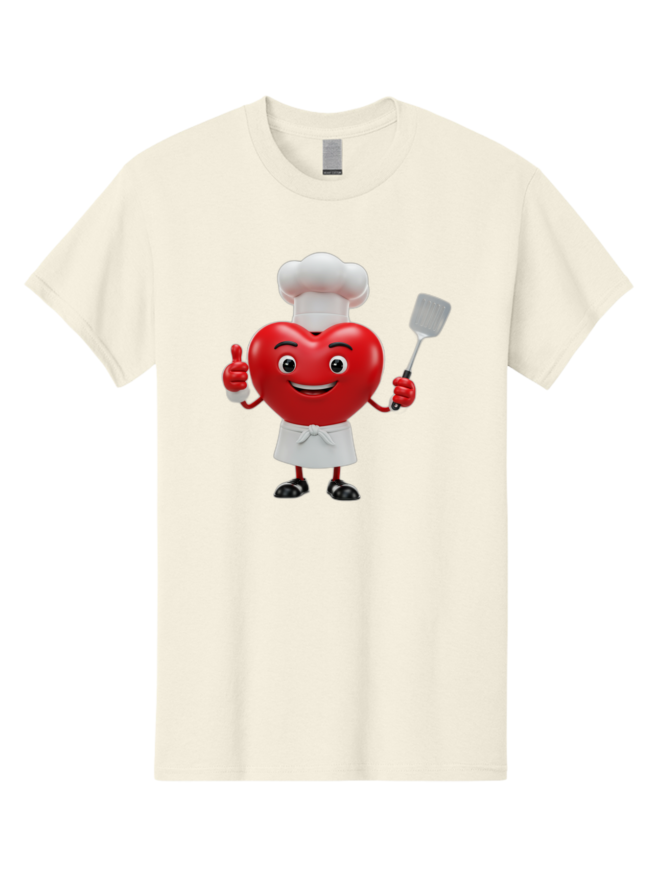 Heart-Chef Men'S Graphic Tee, 100% Cotton, Comfortable Casual Summer Wear, Machine Washable, Heart-Shaped Chef Mascot, Cooking With Love, Chef Hat, White Apron, Thumbs Up, Approval, Kitchen Tool, Culinary Delight, Cartoon Character, Bae198 13
