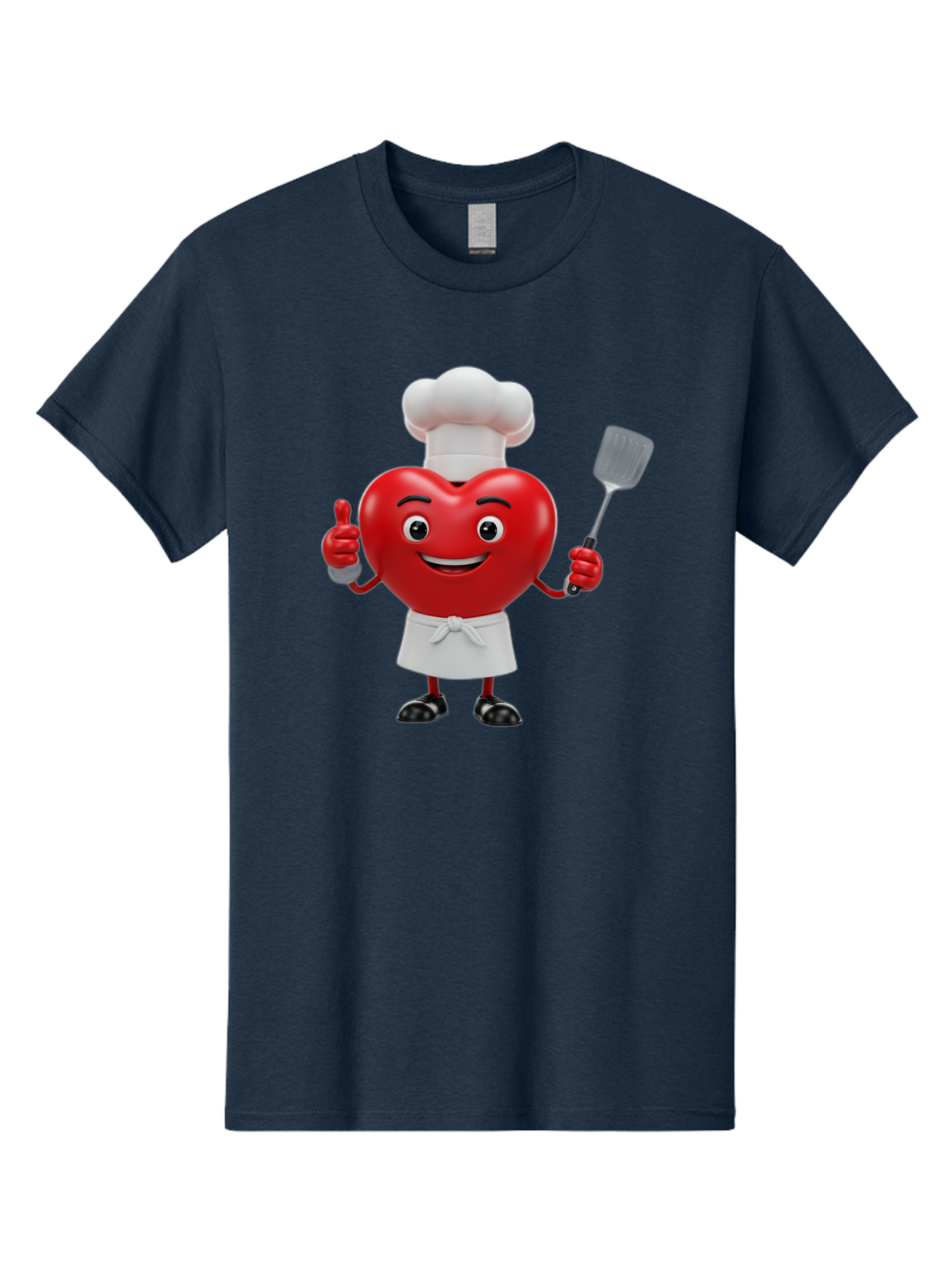Heart-Chef Men'S Graphic Tee, 100% Cotton, Comfortable Casual Summer Wear, Machine Washable, Heart-Shaped Chef Mascot, Cooking With Love, Chef Hat, White Apron, Thumbs Up, Approval, Kitchen Tool, Culinary Delight, Cartoon Character, Bae198 6