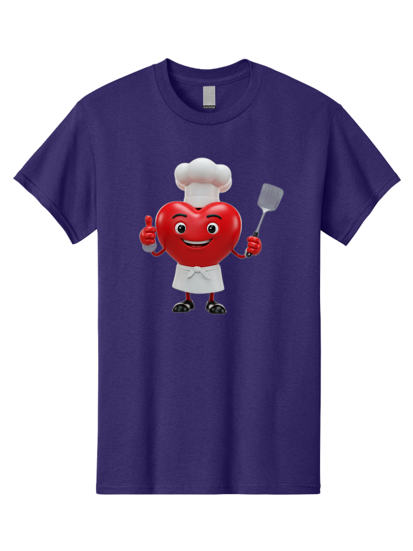 Heart-Chef Men'S Graphic Tee, 100% Cotton, Comfortable Casual Summer Wear, Machine Washable, Heart-Shaped Chef Mascot, Cooking With Love, Chef Hat, White Apron, Thumbs Up, Approval, Kitchen Tool, Culinary Delight, Cartoon Character, Bae198 12