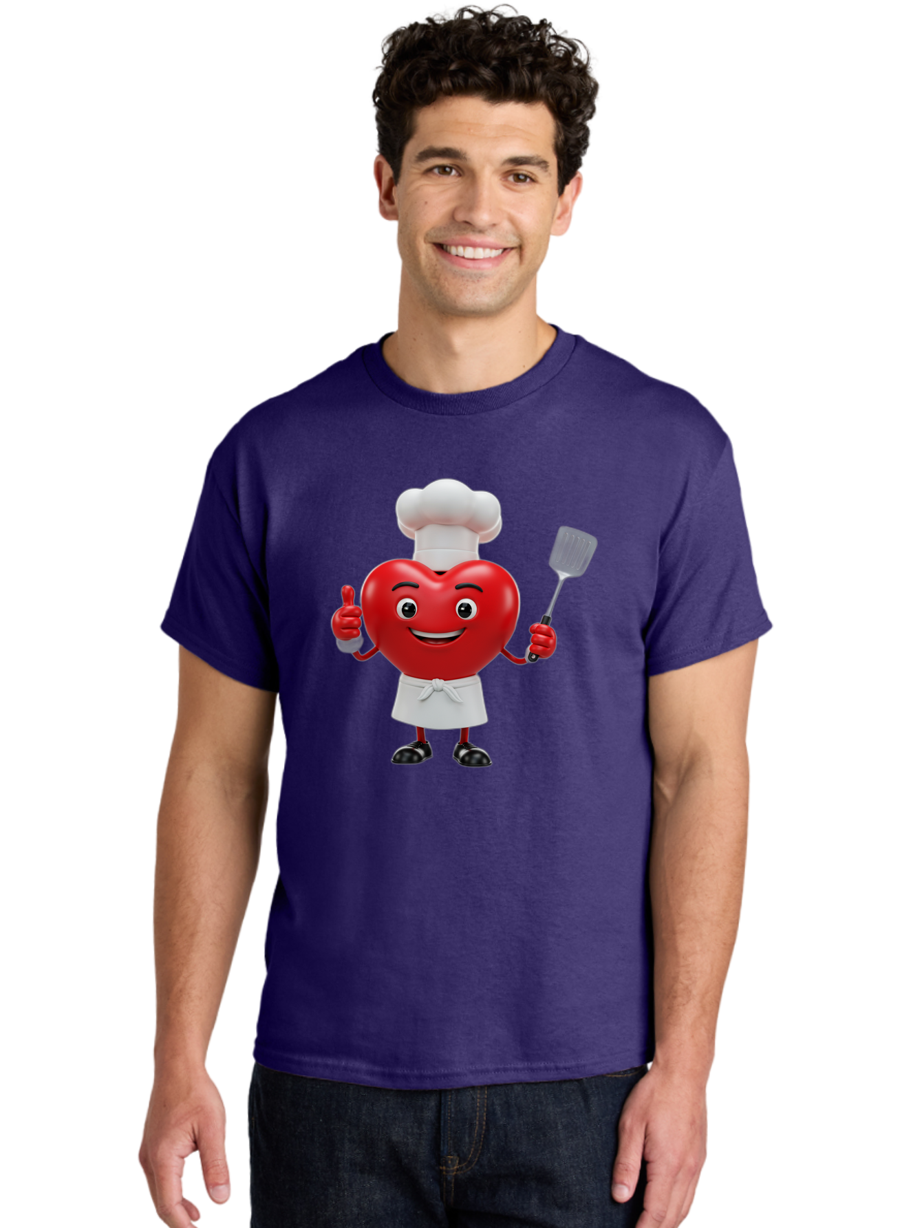 Heart-Chef Men'S Graphic Tee, 100% Cotton, Comfortable Casual Summer Wear, Machine Washable, Heart-Shaped Chef Mascot, Cooking With Love, Chef Hat, White Apron, Thumbs Up, Approval, Kitchen Tool, Culinary Delight, Cartoon Character, Bae198 27