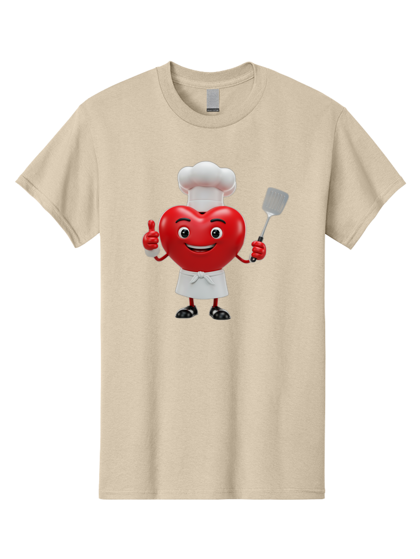 Heart-Chef Men'S Graphic Tee, 100% Cotton, Comfortable Casual Summer Wear, Machine Washable, Heart-Shaped Chef Mascot, Cooking With Love, Chef Hat, White Apron, Thumbs Up, Approval, Kitchen Tool, Culinary Delight, Cartoon Character, Bae198 14