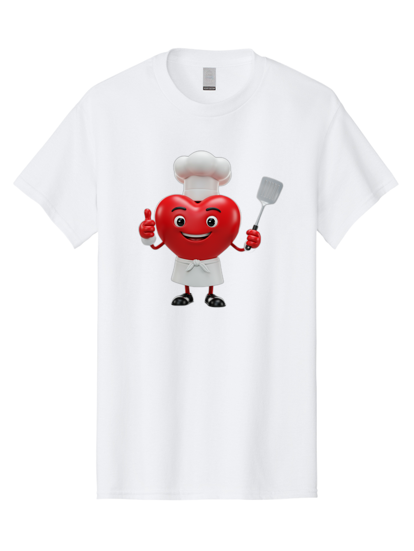 Heart-Chef Men'S Graphic Tee, 100% Cotton, Comfortable Casual Summer Wear, Machine Washable, Heart-Shaped Chef Mascot, Cooking With Love, Chef Hat, White Apron, Thumbs Up, Approval, Kitchen Tool, Culinary Delight, Cartoon Character, Bae198 10