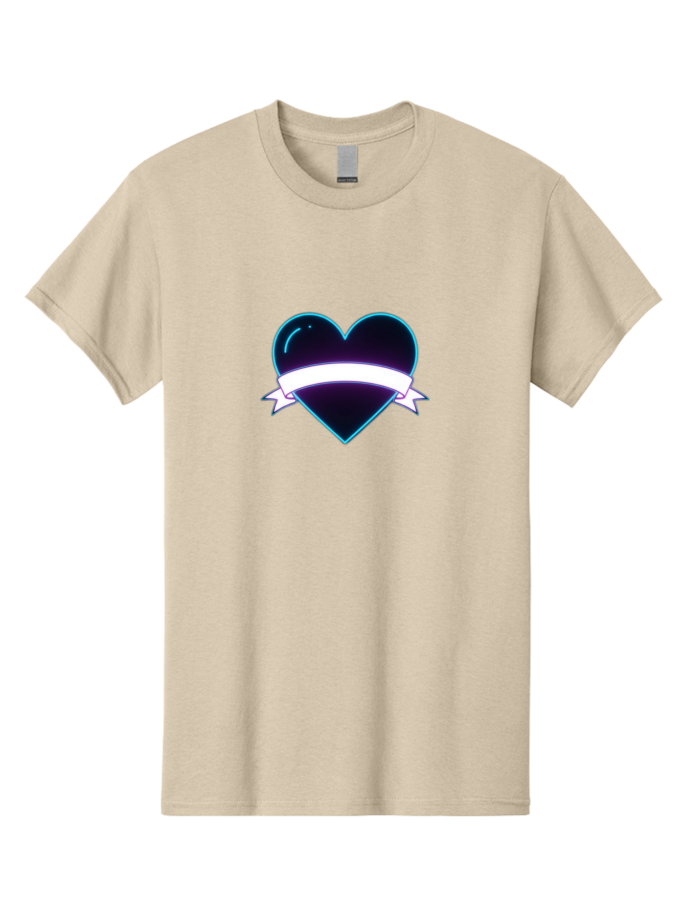 Heart-With-Ribbon Men'S Graphic Tee, 100% Cotton, Comfortable Casual Summer Wear, Machine Washable, Black Heart, White Ribbon, Love Symbol, Heart Icon, Graphic Design Element, Purple Sheen, Shiny Heart, Valentine Symbol Bae201 1