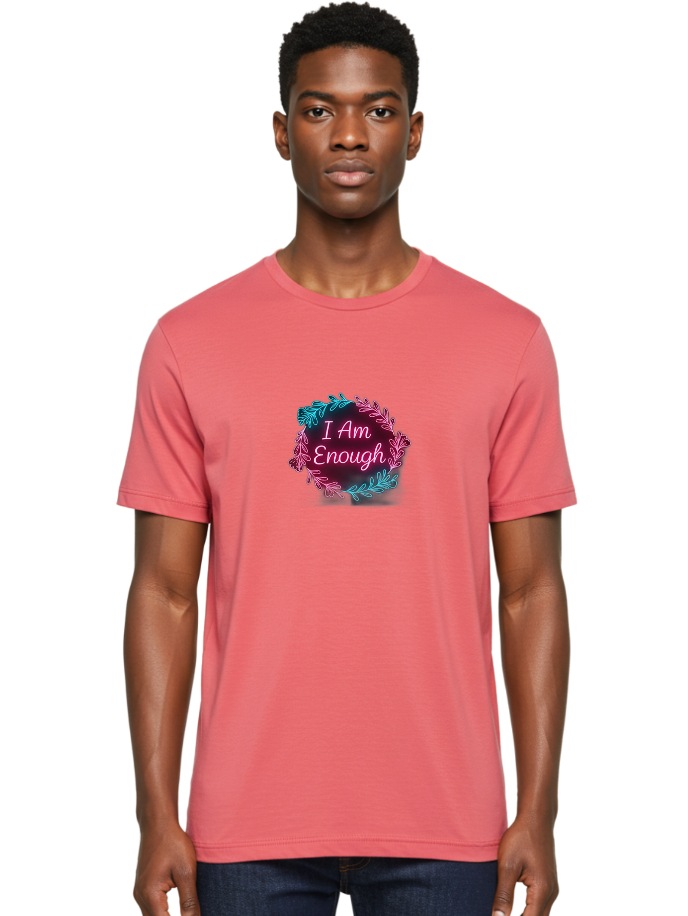 I-Am-Enough-2 Men'S Graphic Tee, 100% Cotton, Comfortable Casual Summer Wear, Machine Washable, Empowerment Message, Motivational Quote, Self Love, Personal Growth, Positive Affirmation, Inspirational Words, Mental Wellness, I Am Enough Bae206 17