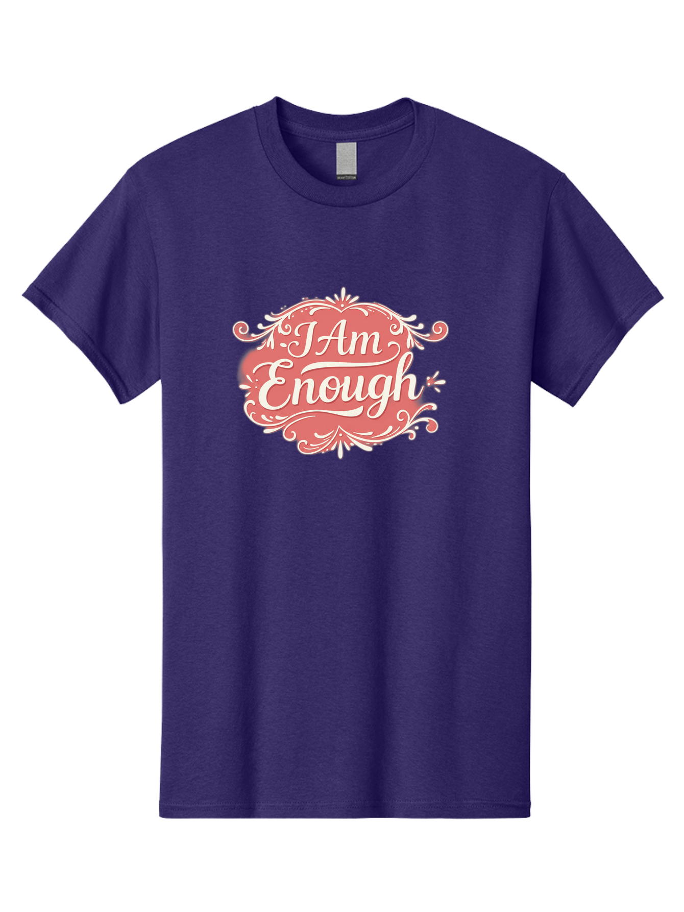 I-Am-Enough-3 Men'S Graphic Tee, 100% Cotton, Comfortable Casual Summer Wear, Machine Washable, Positive Affirmation, Self Love, Empowerment, Motivational Quote, Inspirational Message, Pink And White Design, Floral Elements, Bae207 8