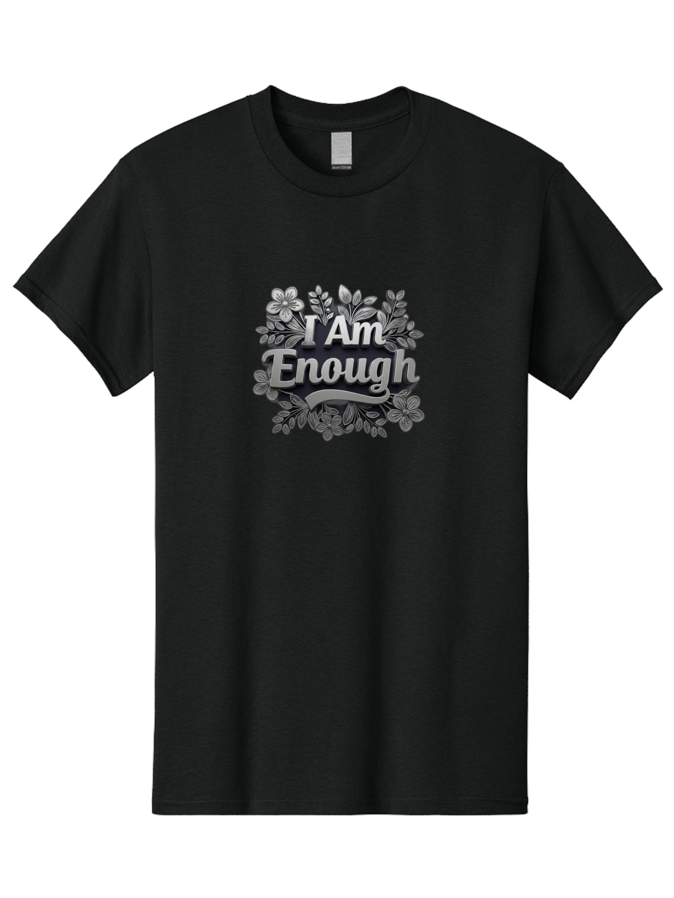 I-Am-Enough-4 Men'S Graphic Tee, 100% Cotton, Comfortable Casual Summer Wear, Machine Washable, Empowerment Quote, Floral Wreath, Inspirational Message, Self-Love Affirmation, Motivational Phrase, Confidence Booster, Positive Words Bae208 5