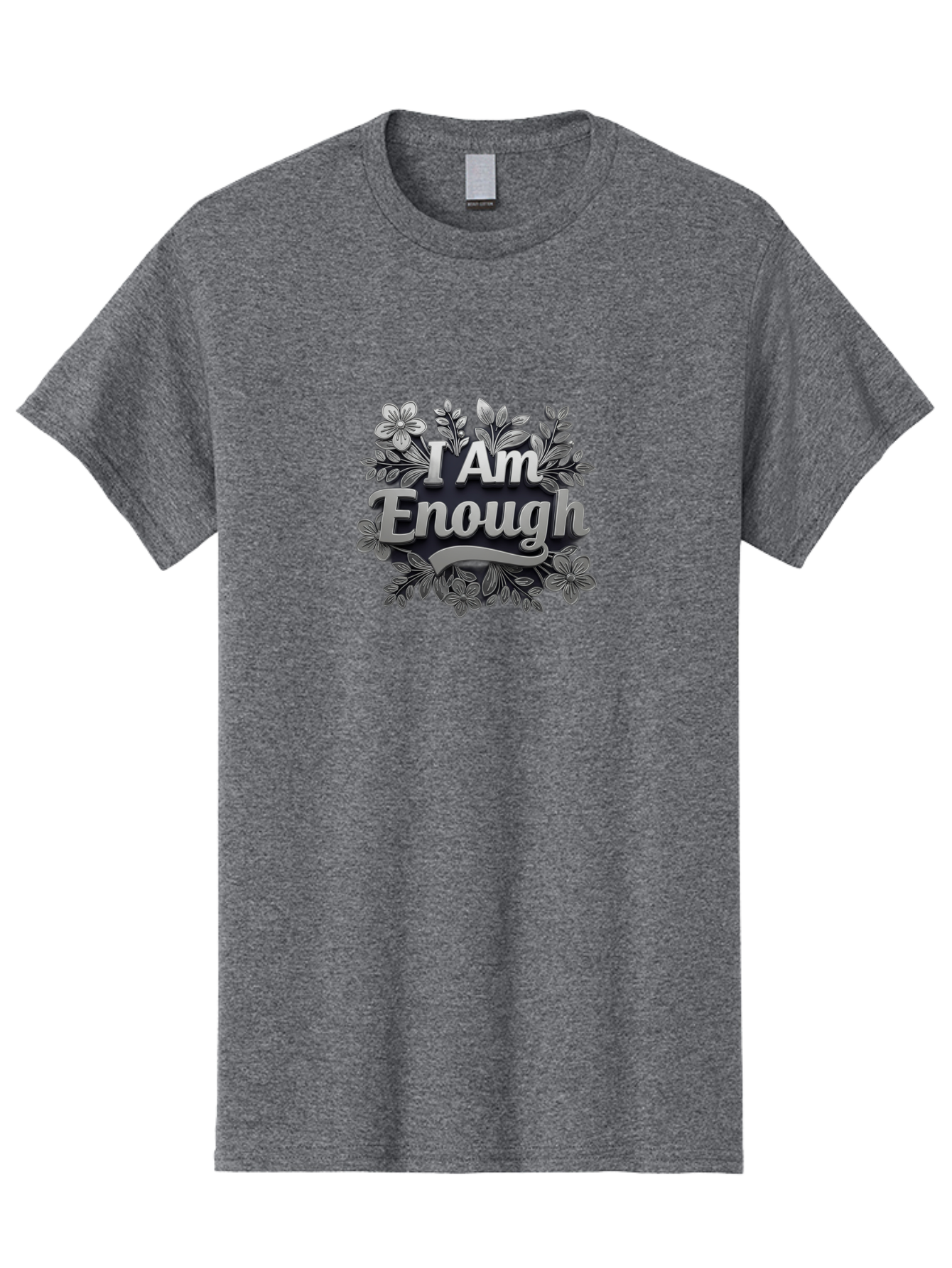 I-Am-Enough-4 Men'S Graphic Tee, 100% Cotton, Comfortable Casual Summer Wear, Machine Washable, Empowerment Quote, Floral Wreath, Inspirational Message, Self-Love Affirmation, Motivational Phrase, Confidence Booster, Positive Words Bae208 10