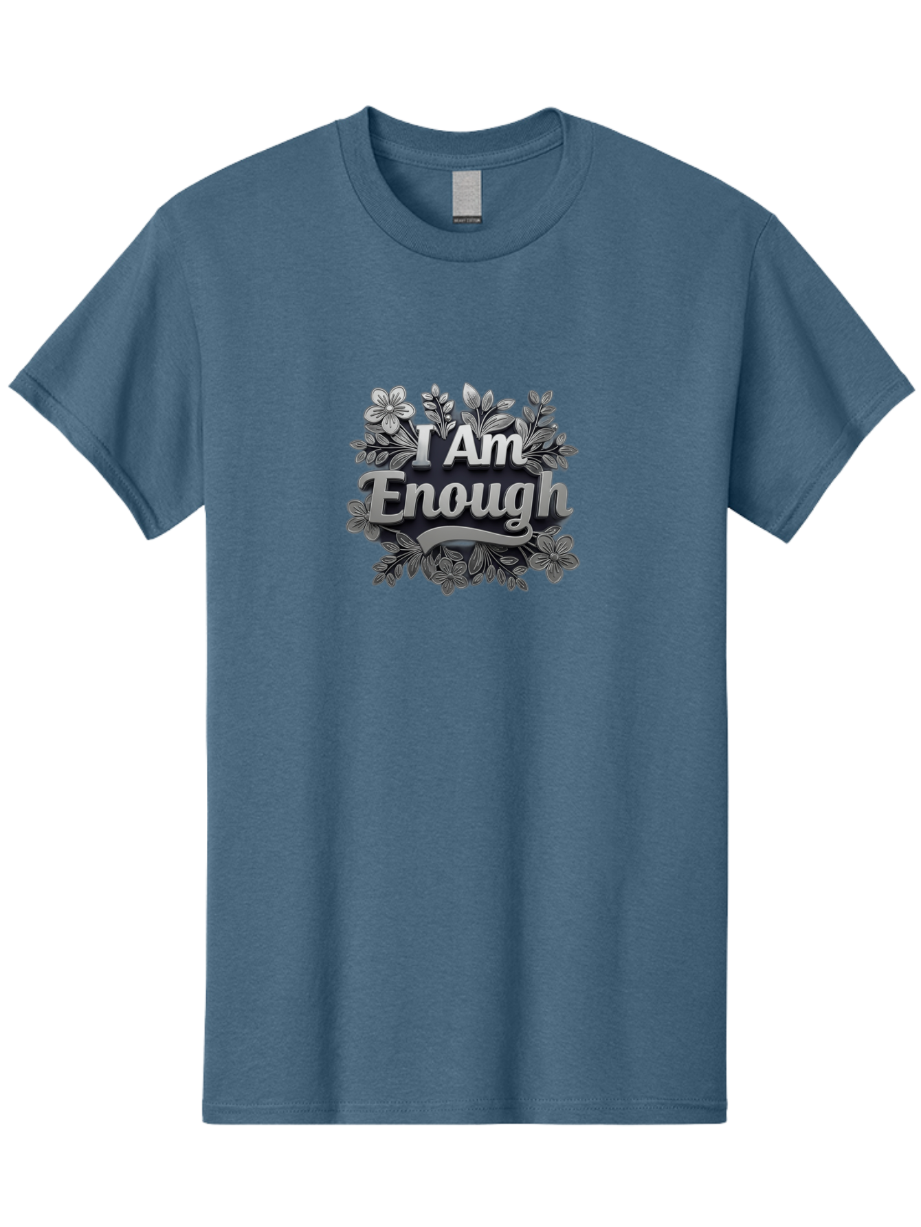 I-Am-Enough-4 Men'S Graphic Tee, 100% Cotton, Comfortable Casual Summer Wear, Machine Washable, Empowerment Quote, Floral Wreath, Inspirational Message, Self-Love Affirmation, Motivational Phrase, Confidence Booster, Positive Words Bae208 7