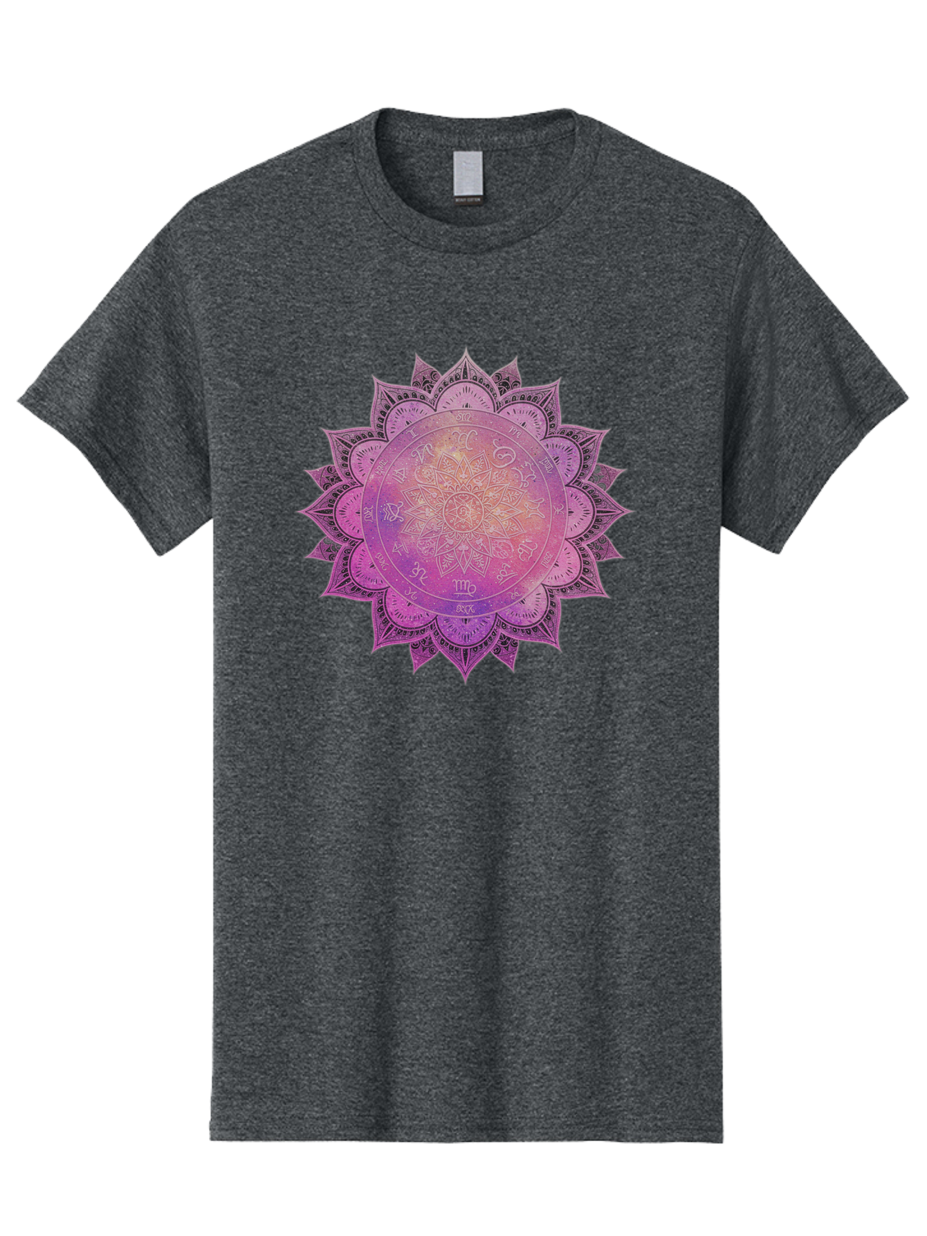 Lotus-Flower-Mandala Men'S Graphic Tee, 100% Cotton, Comfortable Casual Summer Wear, Machine Washable, Sacred Geometry, Spiritual Symbols, Mystical Art, Intricate Patterns, Mandala Design, Purple Hues, Symbolic Representation, Bae223 15
