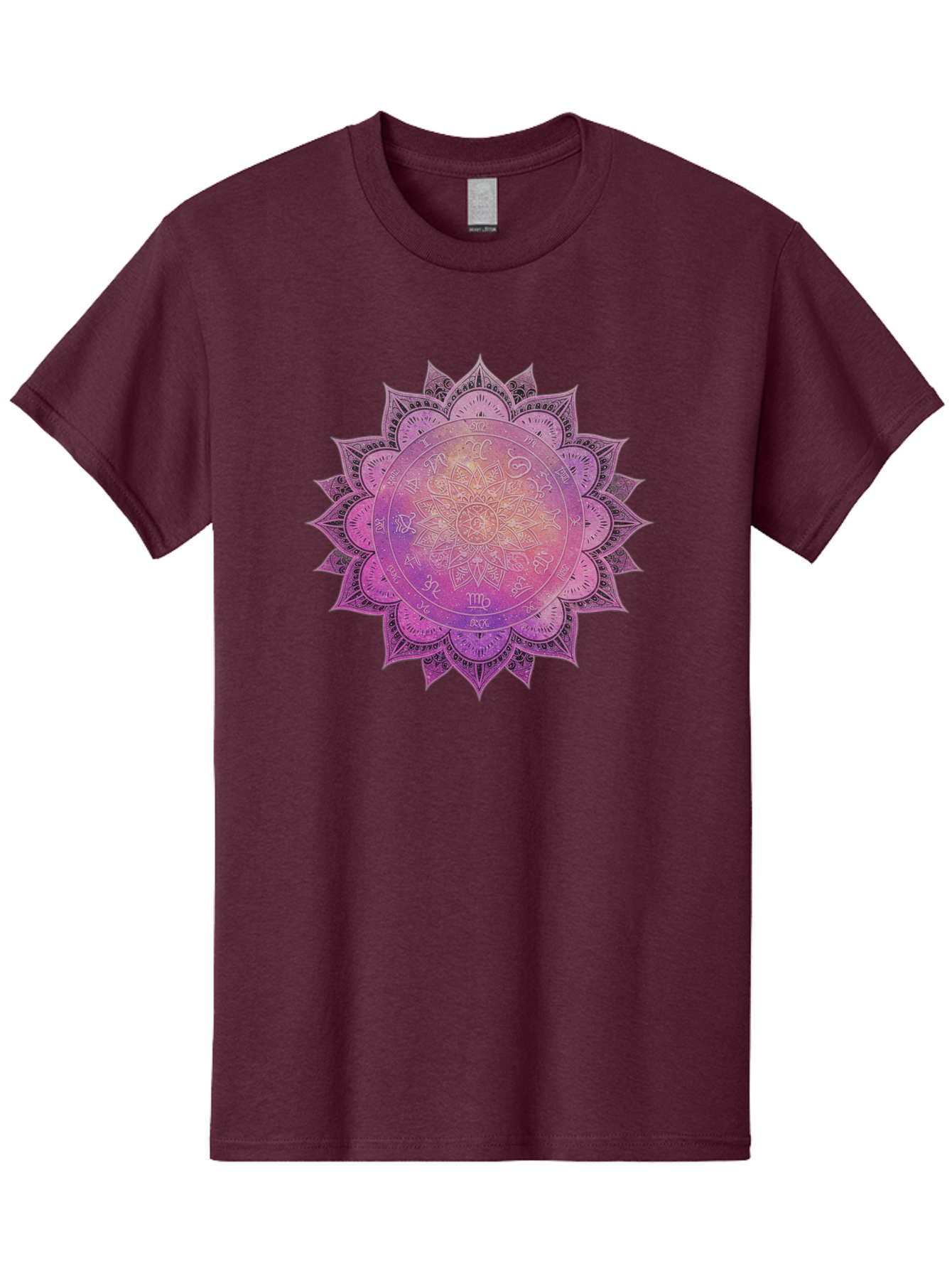 Lotus-Flower-Mandala Men'S Graphic Tee, 100% Cotton, Comfortable Casual Summer Wear, Machine Washable, Sacred Geometry, Spiritual Symbols, Mystical Art, Intricate Patterns, Mandala Design, Purple Hues, Symbolic Representation, Bae223 10