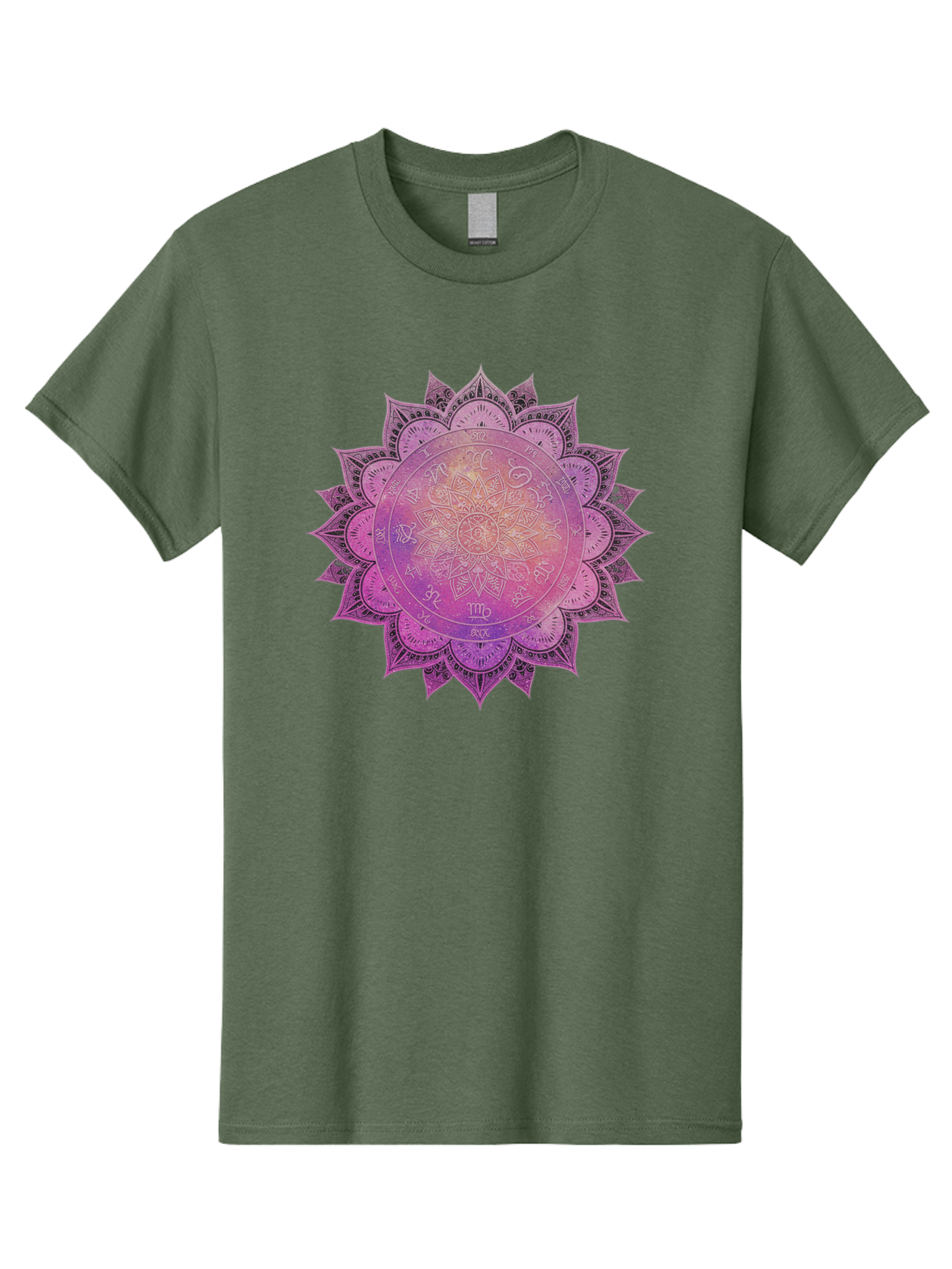 Lotus-Flower-Mandala Men'S Graphic Tee, 100% Cotton, Comfortable Casual Summer Wear, Machine Washable, Sacred Geometry, Spiritual Symbols, Mystical Art, Intricate Patterns, Mandala Design, Purple Hues, Symbolic Representation, Bae223 14