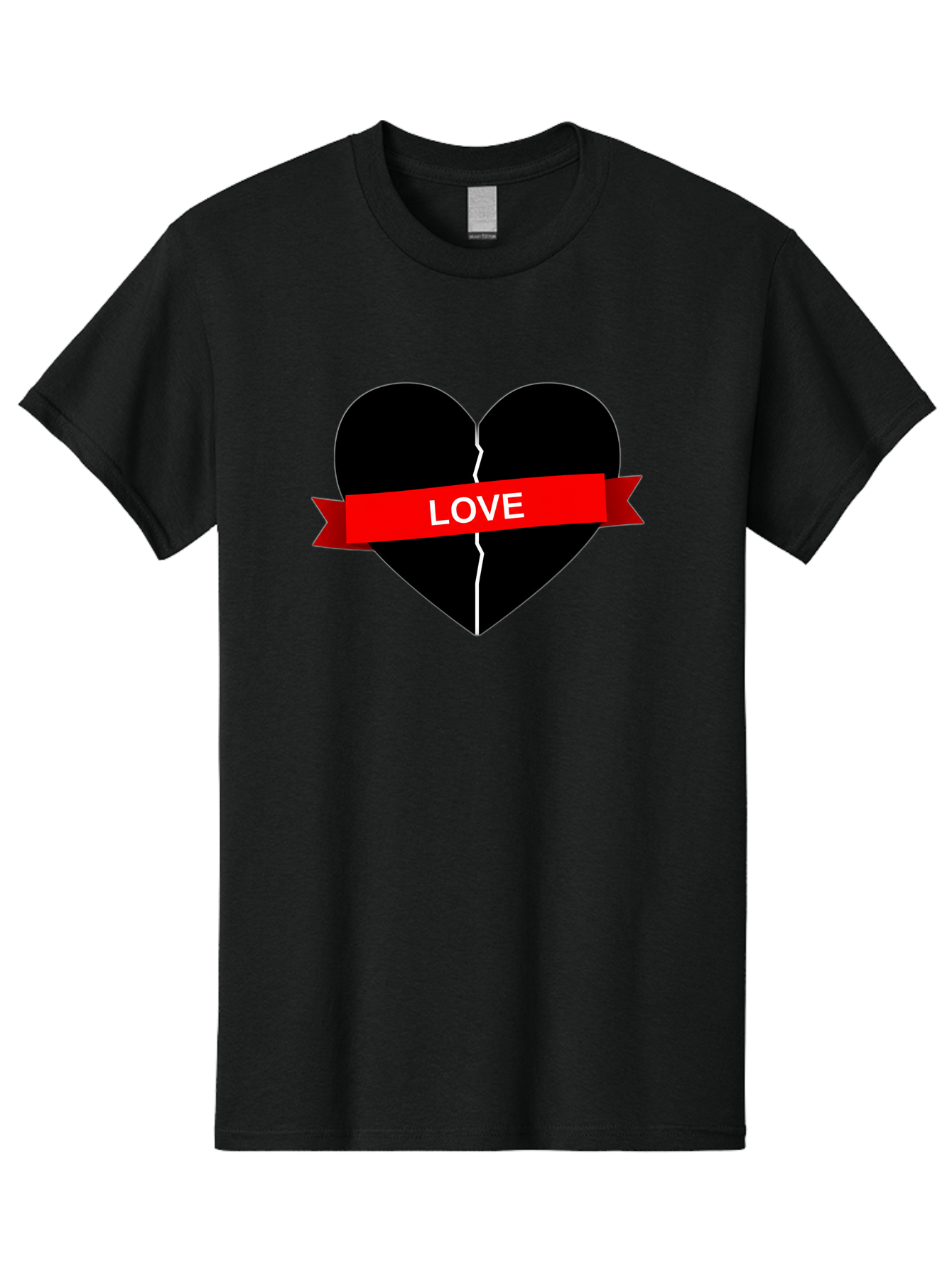 Love-Broken-Heart Men'S Graphic Tee, 100% Cotton, Comfortable Casual Summer Wear, Machine Washable, Broken Heart, Heartbreak, Love Symbol, Red Ribbon, White Text, Split Heart, Cracked Heart, Heart Illustration, Heart Graphic, Torn Love Bae224 15