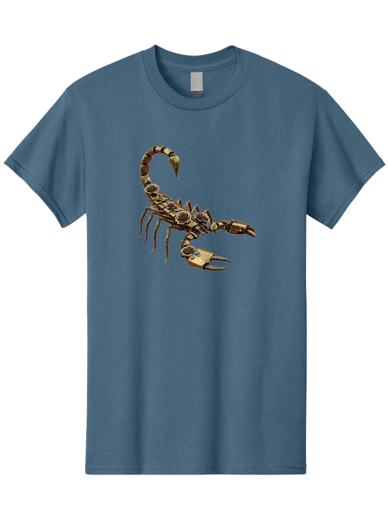 Mechanical-Scorpion Men'S Graphic Tee, 100% Cotton, Comfortable Casual Summer Wear, Machine Washable, Metallic Scorpion, Robotic Creature, Mechanical Arachnid, Futuristic Design, Steampunk Insect, Science Fiction Art, Robotic Exoskeleton, Bae229 15