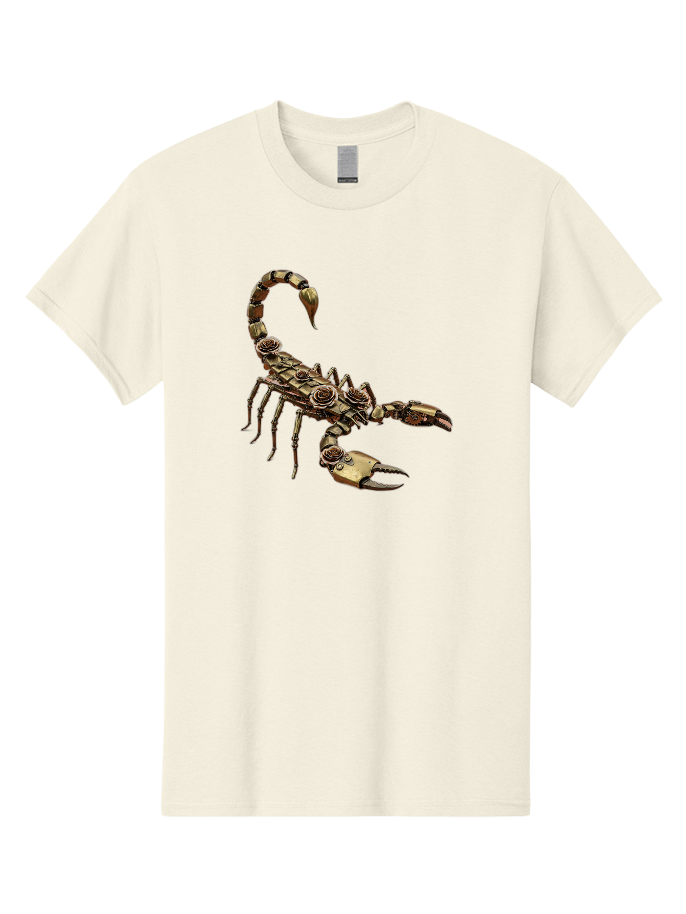 Mechanical-Scorpion Men'S Graphic Tee, 100% Cotton, Comfortable Casual Summer Wear, Machine Washable, Metallic Scorpion, Robotic Creature, Mechanical Arachnid, Futuristic Design, Steampunk Insect, Science Fiction Art, Robotic Exoskeleton, Bae229 11