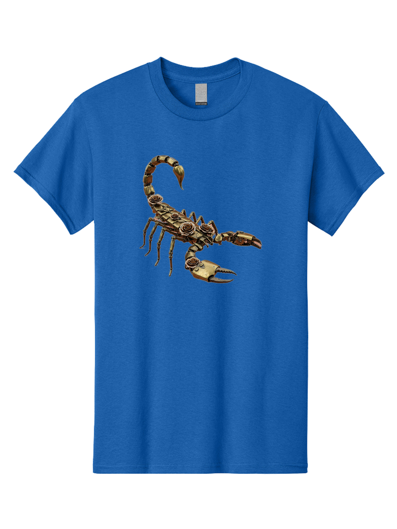 Mechanical-Scorpion Men'S Graphic Tee, 100% Cotton, Comfortable Casual Summer Wear, Machine Washable, Metallic Scorpion, Robotic Creature, Mechanical Arachnid, Futuristic Design, Steampunk Insect, Science Fiction Art, Robotic Exoskeleton, Bae229 1