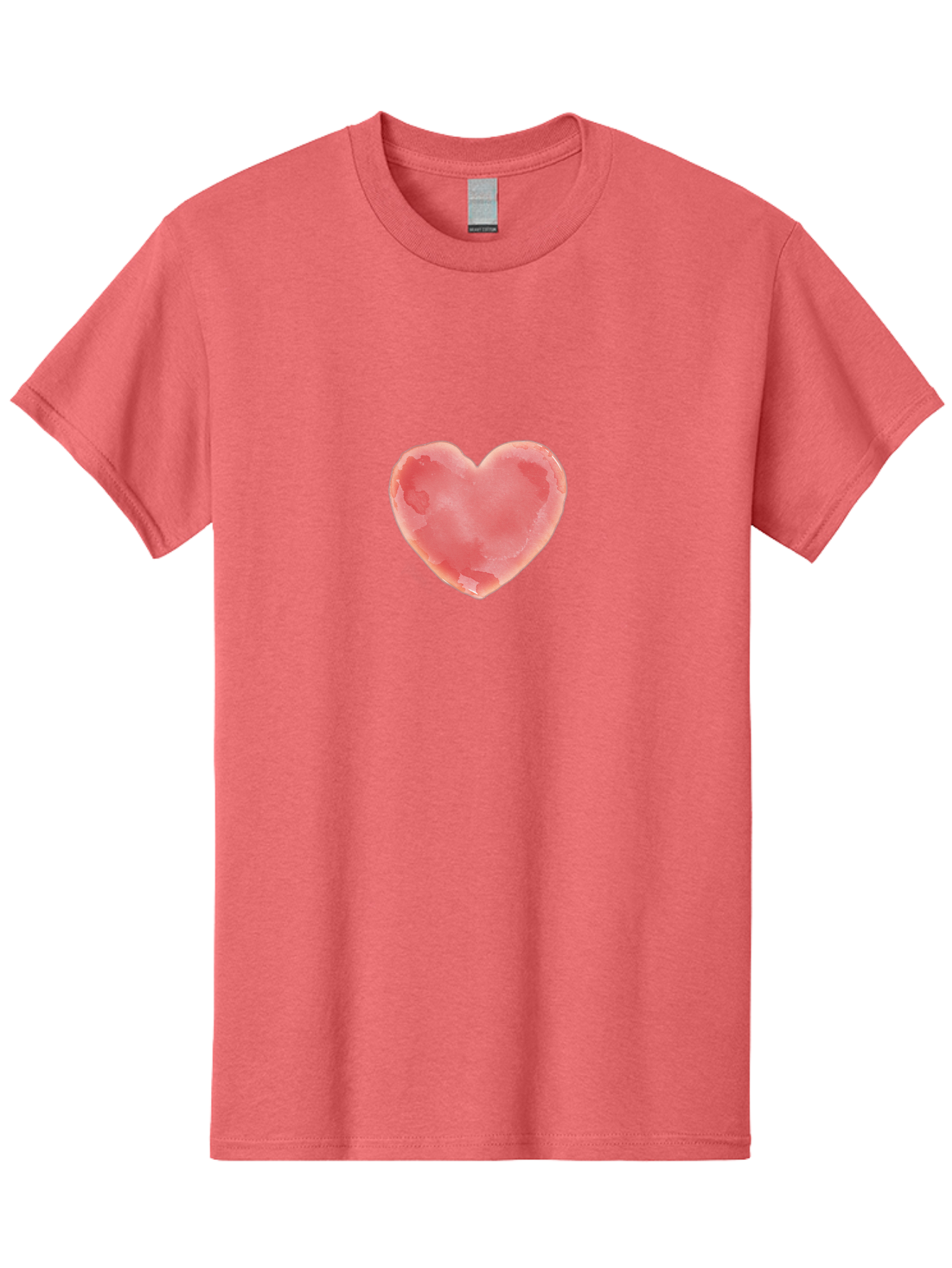 Pink-Heart Men'S Graphic Tee, 100% Cotton, Comfortable Casual Summer Wear, Machine Washable, Pink Heart, Heart Shape, Watercolor Art, Love Symbol, Valentines Day, Romantic Gesture, Tender Touch, Soft Pink Hue Bae238 11