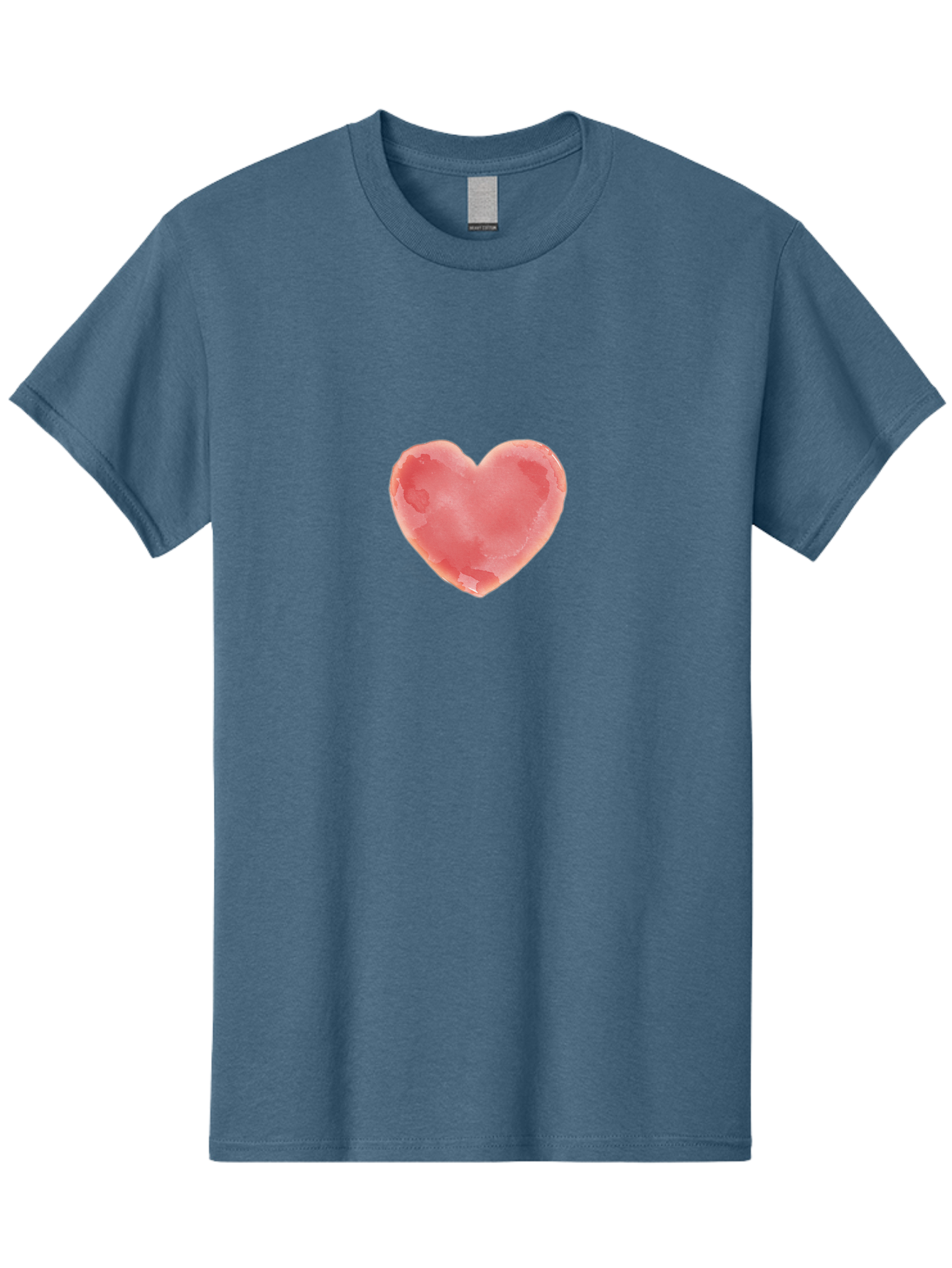 Pink-Heart Men'S Graphic Tee, 100% Cotton, Comfortable Casual Summer Wear, Machine Washable, Pink Heart, Heart Shape, Watercolor Art, Love Symbol, Valentines Day, Romantic Gesture, Tender Touch, Soft Pink Hue Bae238 6