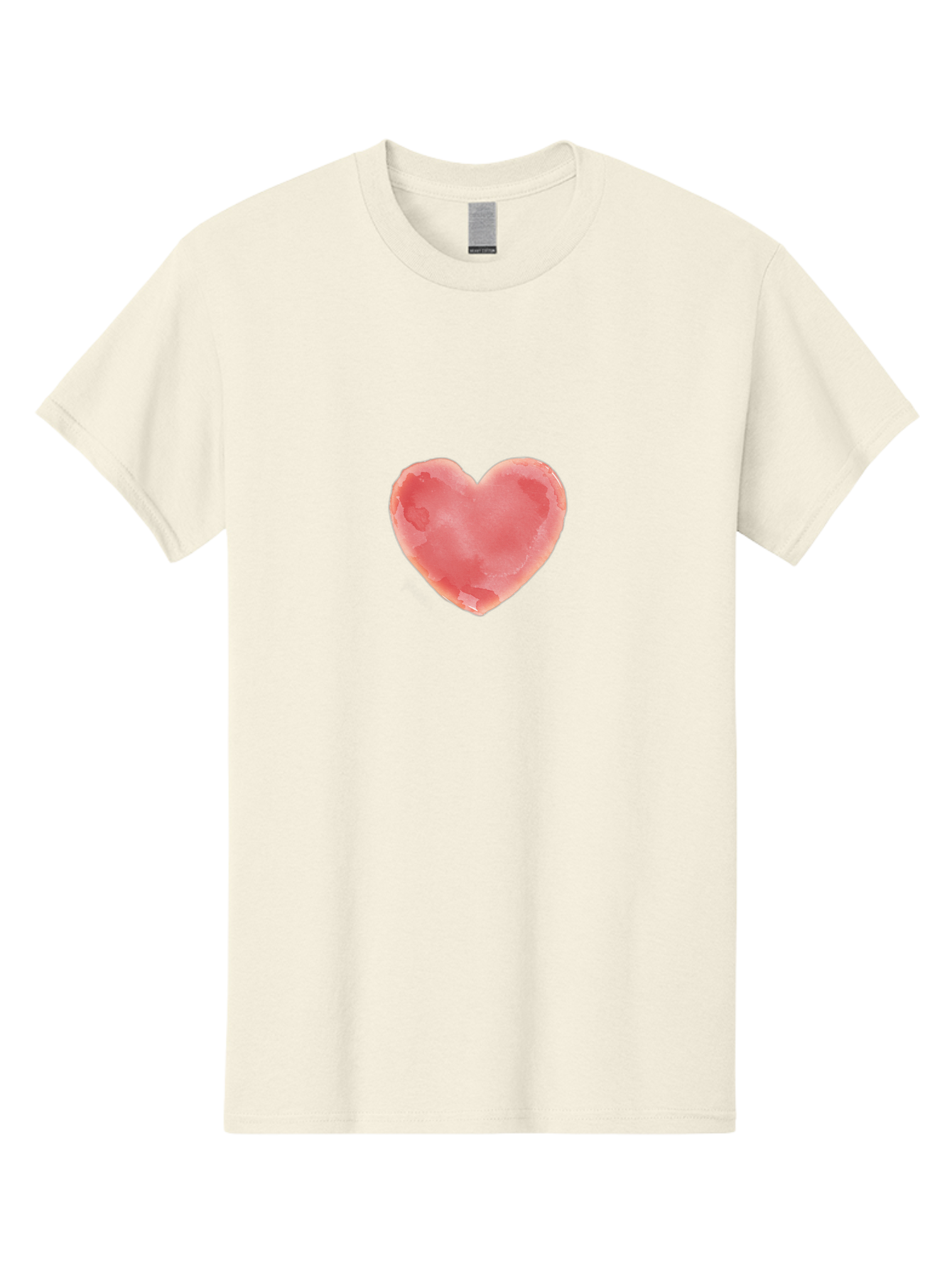 Pink-Heart Men'S Graphic Tee, 100% Cotton, Comfortable Casual Summer Wear, Machine Washable, Pink Heart, Heart Shape, Watercolor Art, Love Symbol, Valentines Day, Romantic Gesture, Tender Touch, Soft Pink Hue Bae238 2