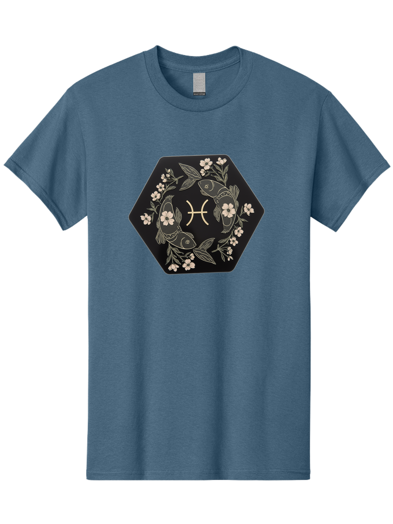 Pisces-Zodiac-Symbol Men'S Graphic Tee, 100% Cotton, Comfortable Casual Summer Wear, Machine Washable, Pisces Zodiac Symbol, Fish Illustration, Floral Wreath, Astrology Sign, Horoscope, Mystical Design, Esoteric Art, Spiritual Symbolism, Bae240 14