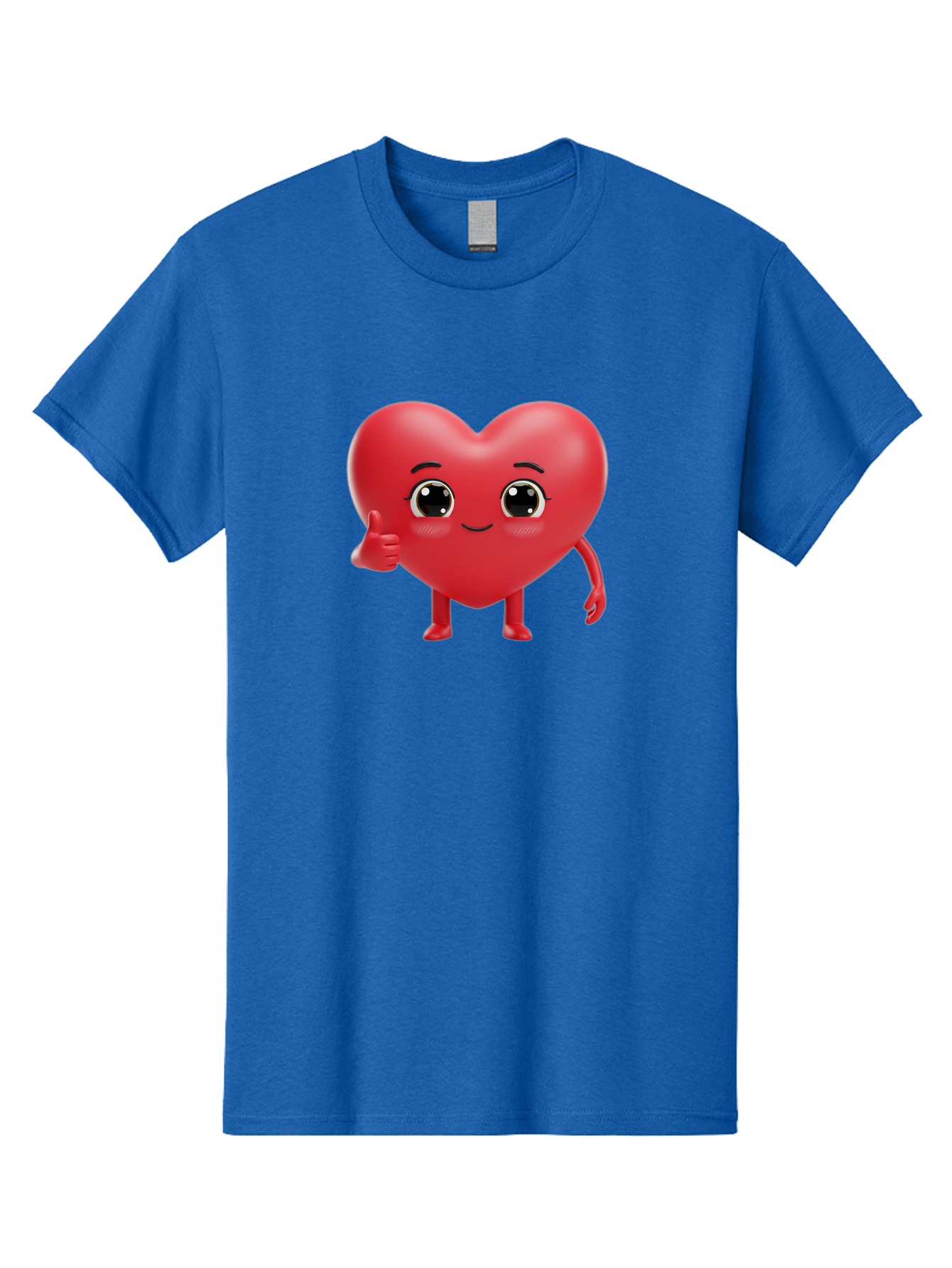 Red-Heart-Character-1 Men'S Graphic Tee, 100% Cotton, Comfortable Casual Summer Wear, Machine Washable, Cartoon Heart, Smiling Face, Thumbs Up, Cute Character, Heart Emoji, Love Symbol, Friendly Icon, Digital Illustration, 3D Rendering, Bae249 15
