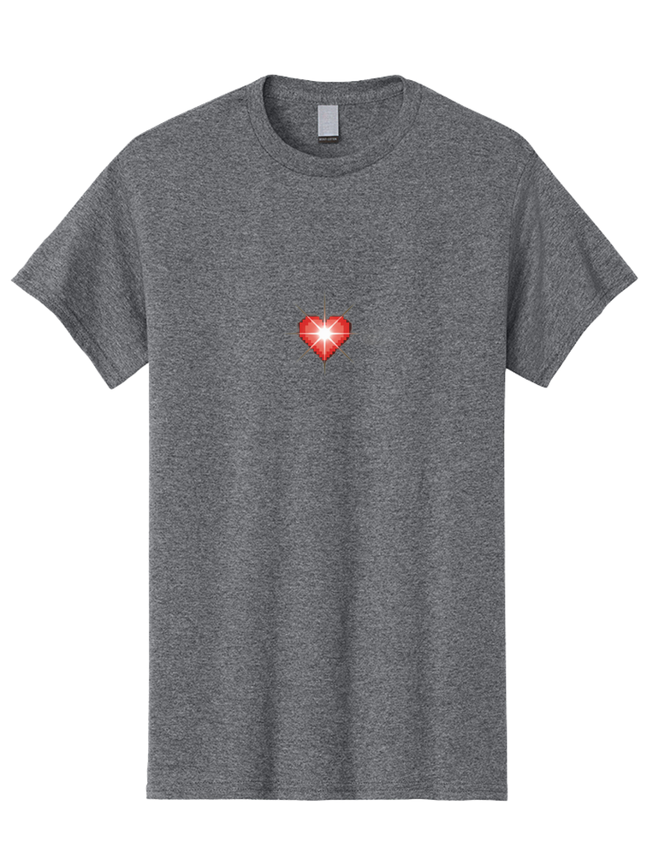 Red-Heart-Sparkle Men'S Graphic Tee, 100% Cotton, Comfortable Casual Summer Wear, Machine Washable, Red Heart, Diamond Heart, Shiny Heart, Love Symbol, Valentine'S Day, Heart Icon, Sparkle Effect, Love Sign Bae254 5