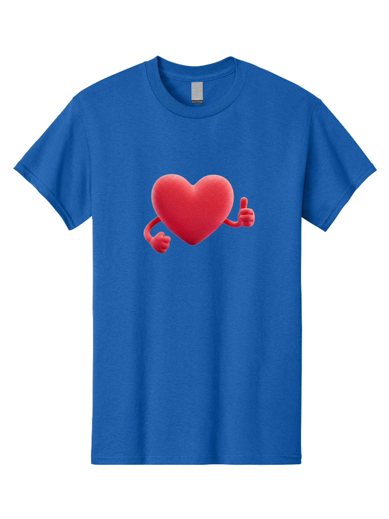 Red-Heart Men'S Graphic Tee, 100% Cotton, Comfortable Casual Summer Wear, Machine Washable, Red Heart Character, Thumbs Up Gesture, Cartoon Heart, Approval Symbol, Love Icon, Positivity, Heart Symbol, Cute Illustration, Heart Gesture Bae255 9