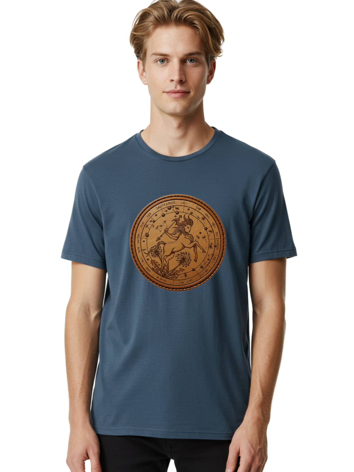 Sagittarius Men'S Graphic Tee, 100% Cotton, Comfortable Casual Summer Wear, Machine Washable, Sagittarius Zodiac Sign, Centaur Archer, Astrology Symbol, Horoscope Illustration, Dandelion Flowers, Celestial Map, Ancient Mythology, Mystical Art Bae263 27