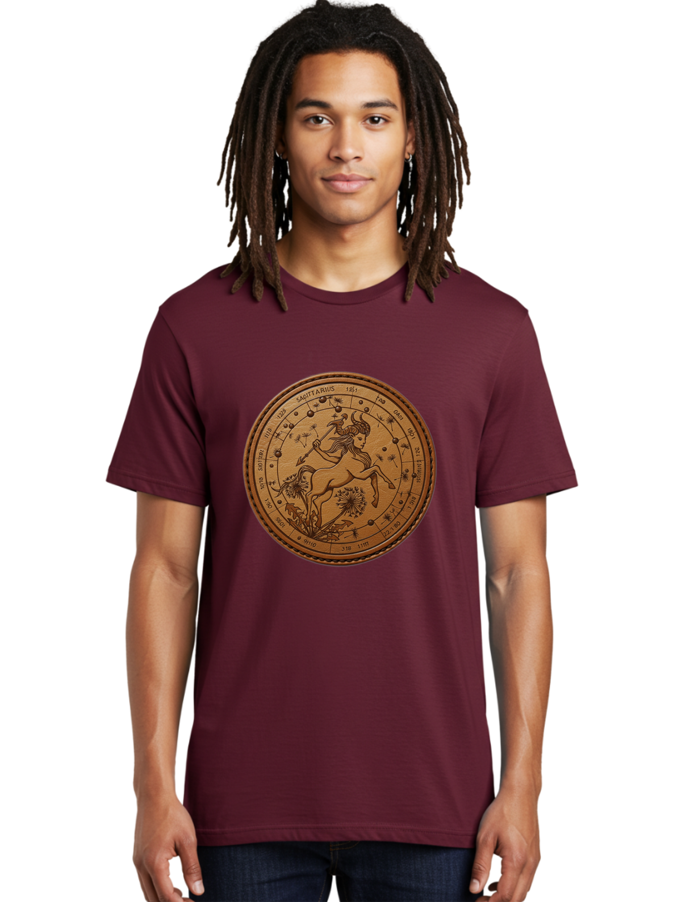 Sagittarius Men'S Graphic Tee, 100% Cotton, Comfortable Casual Summer Wear, Machine Washable, Sagittarius Zodiac Sign, Centaur Archer, Astrology Symbol, Horoscope Illustration, Dandelion Flowers, Celestial Map, Ancient Mythology, Mystical Art Bae263 23