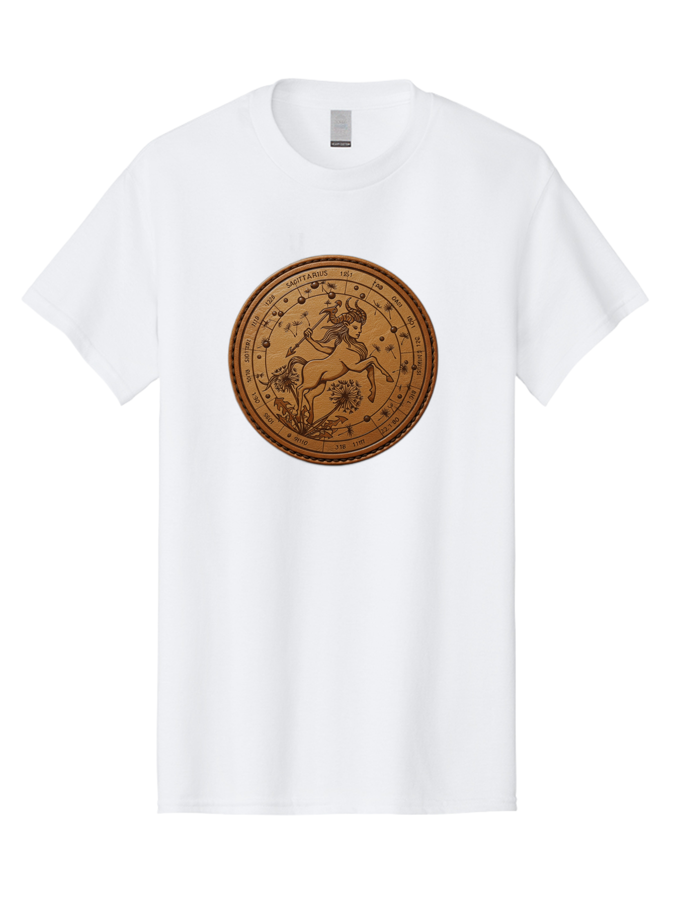 Sagittarius Men'S Graphic Tee, 100% Cotton, Comfortable Casual Summer Wear, Machine Washable, Sagittarius Zodiac Sign, Centaur Archer, Astrology Symbol, Horoscope Illustration, Dandelion Flowers, Celestial Map, Ancient Mythology, Mystical Art Bae263 11