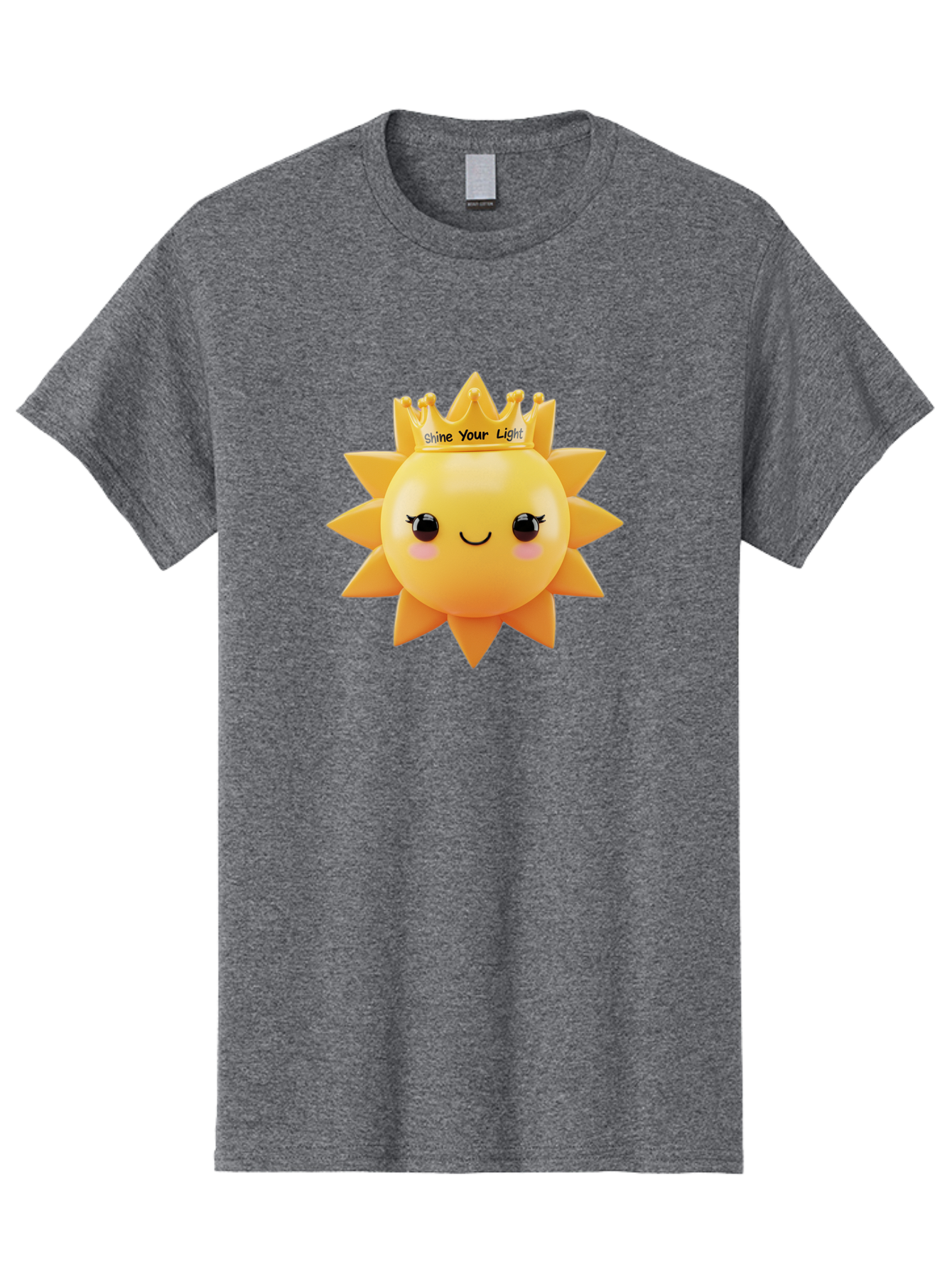 Shine-Your-Light-Sun Men'S Graphic Tee, 100% Cotton, Comfortable Casual Summer Wear, Machine Washable, Smiling Sun Figurine, Inspirational Quote, Motivational Message, Positive Affirmation, Shine Your Light, Cute Cartoon Character, Happy Face, Bae274 11