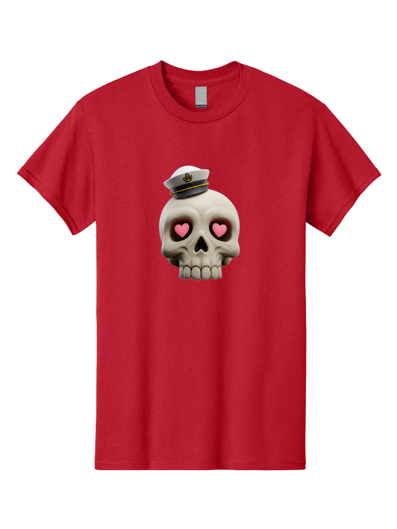 Skull-With-Captain-Hat Men'S Graphic Tee, 100% Cotton, Comfortable Casual Summer Wear, Machine Washable, Skull With Captain Hat, Heart Eyes, Nautical Theme, Halloween, Sugar Skull, Love, Pirate, Skull Art, Gothic, Skull Design Bae279 9