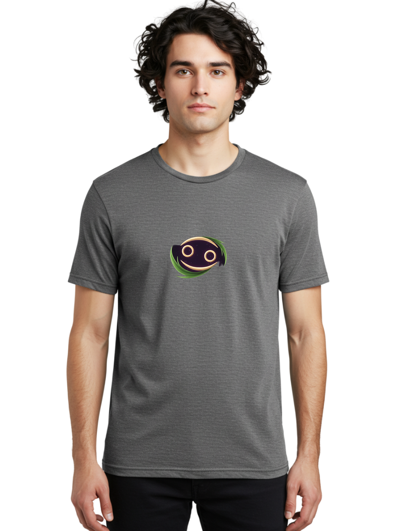 Smiley-Face-Logo Men'S Graphic Tee, 100% Cotton, Comfortable Casual Summer Wear, Machine Washable, Smiling Fish Logo, Cartoon Character Design, Playful Iconography, Simple Graphics, Friendly Face, Cute Illustration, Modern Branding Element, Bae284 20