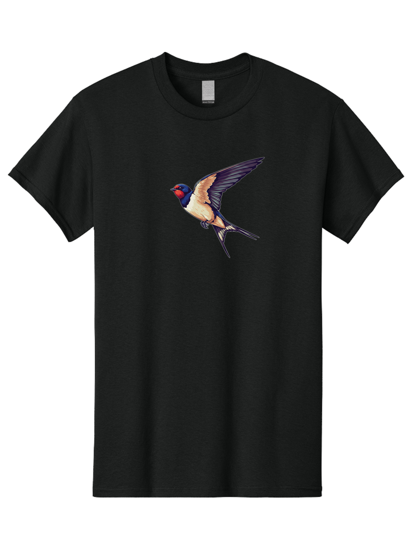 Swallow-Bird-1 Men'S Graphic Tee, 100% Cotton, Comfortable Casual Summer Wear, Machine Washable, Bird In Flight, Swallow Species, Blue And Red Head, White And Black Wings, Natural Flight, Birdwatching, Wildlife Photography, Migratory Bird, Bae292 10
